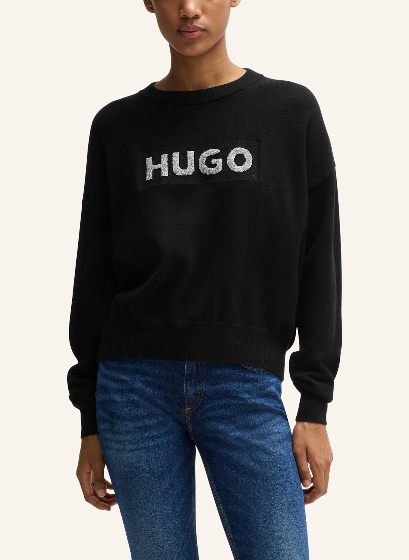 HUGO Pullover SLOGERIX_B Relaxed Fit, Farbe: SCHWARZ (Bild 4)