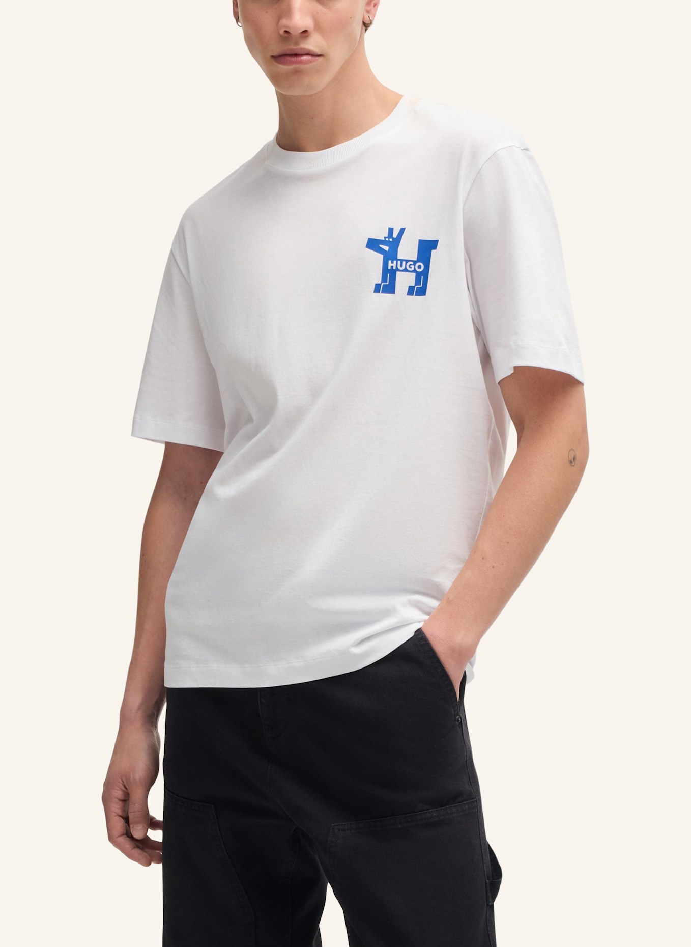 HUGO T-Shirt NOLADOGG Regular Fit, Farbe: WEISS (Bild 4)