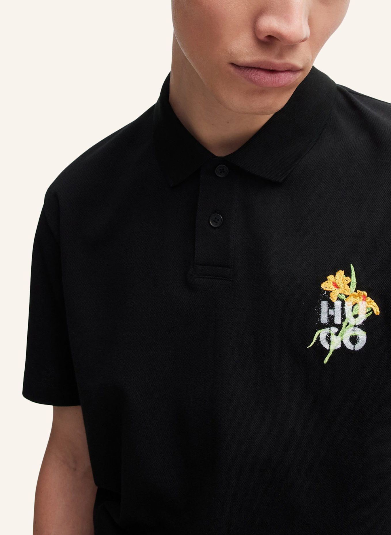 HUGO Poloshirt DIBLOSPOL Relaxed Fit, Farbe: SCHWARZ (Bild 3)