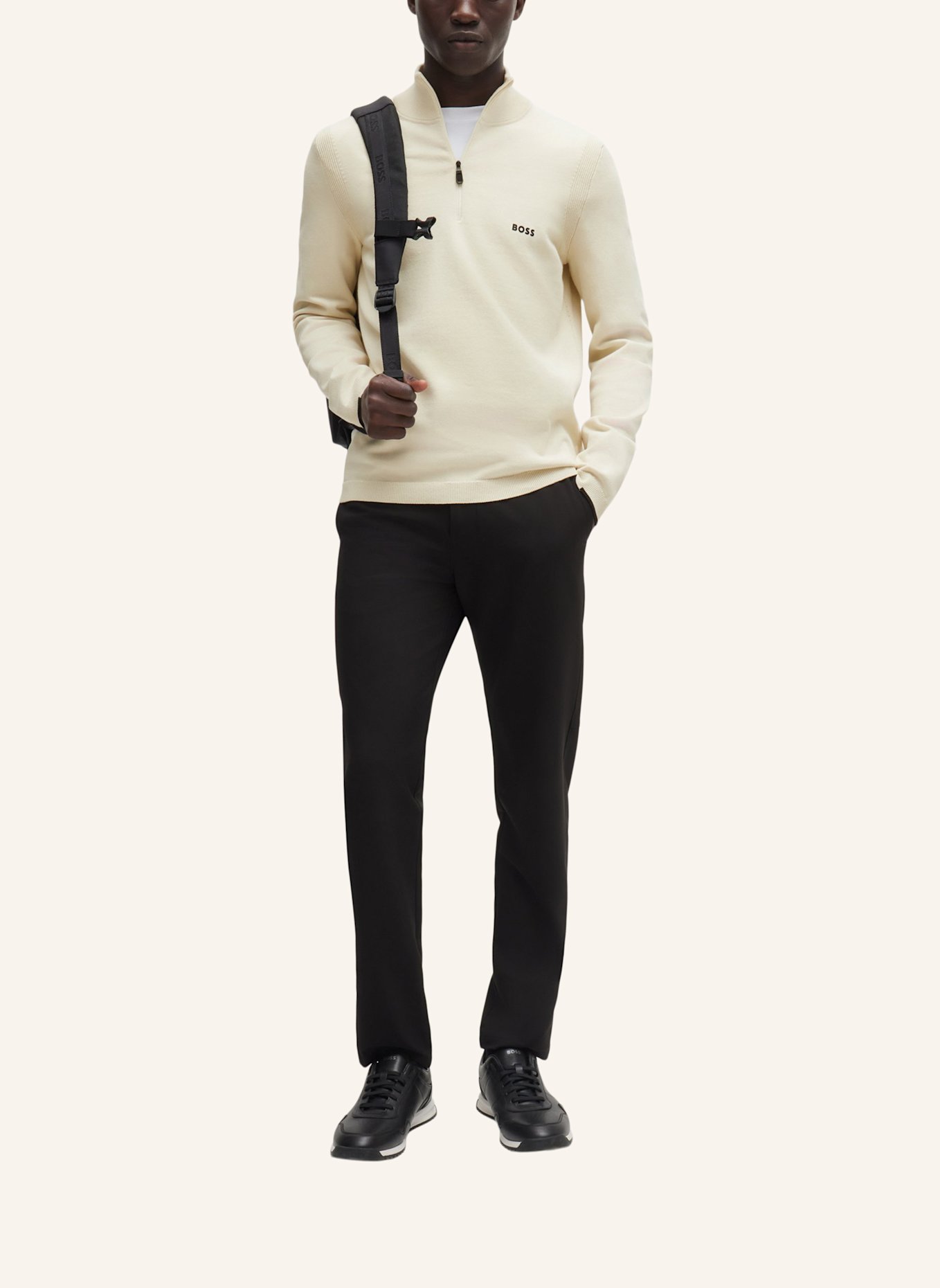 BOSS Pullover EVER-X_QZ Regular Fit, Farbe: BEIGE (Bild 5)