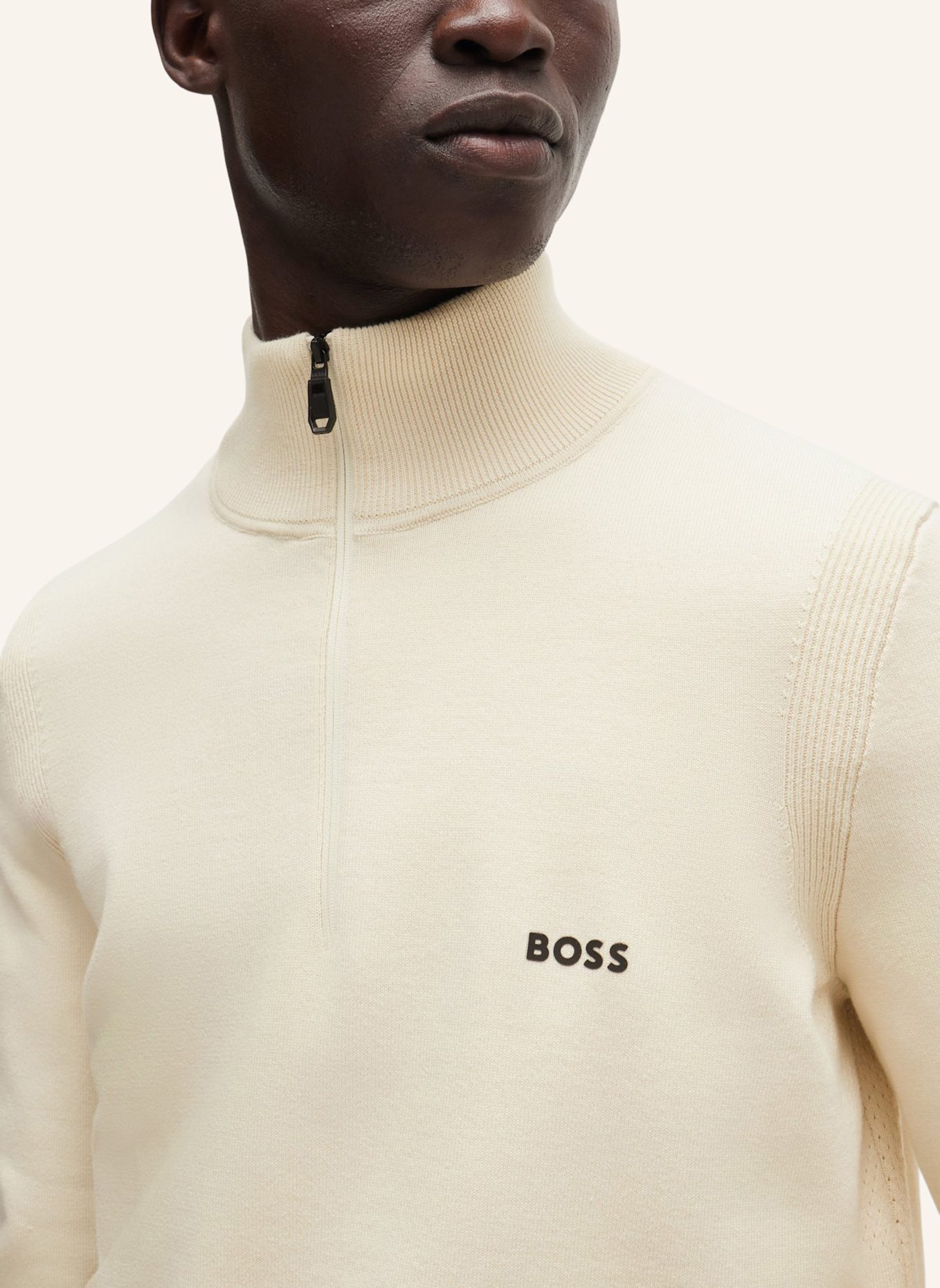 BOSS Pullover EVER-X_QZ Regular Fit, Farbe: BEIGE (Bild 3)