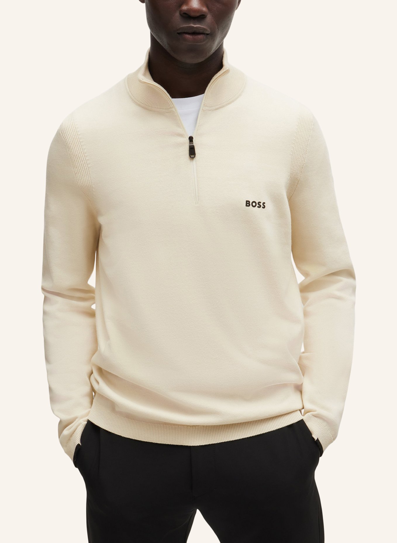 BOSS Pullover EVER-X_QZ Regular Fit, Farbe: BEIGE (Bild 4)