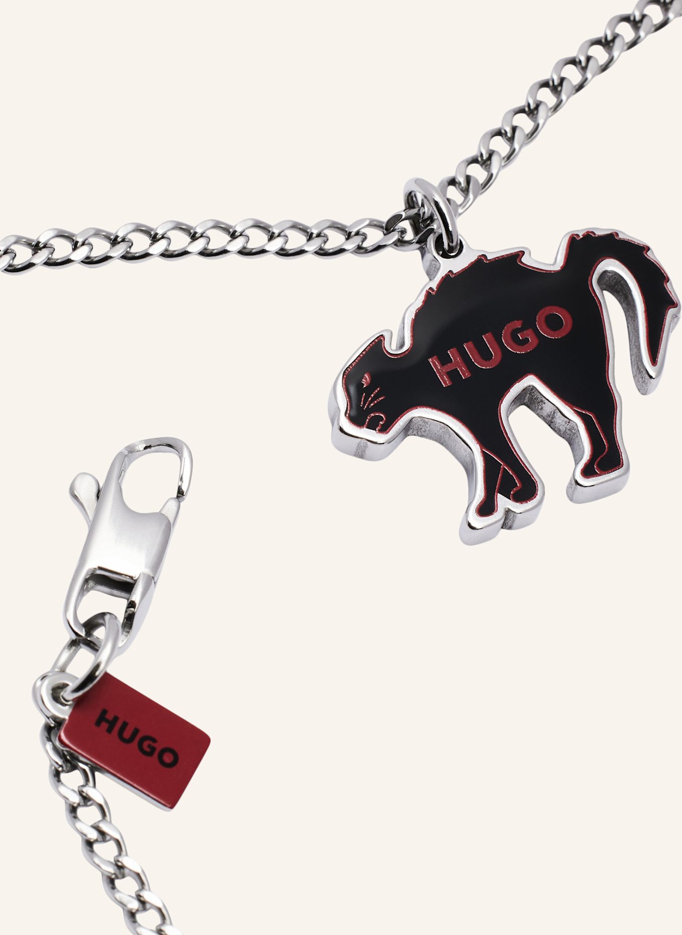 HUGO Halskette E-STICKERPENDANT-NEC, Farbe: SILBER (Bild 3)