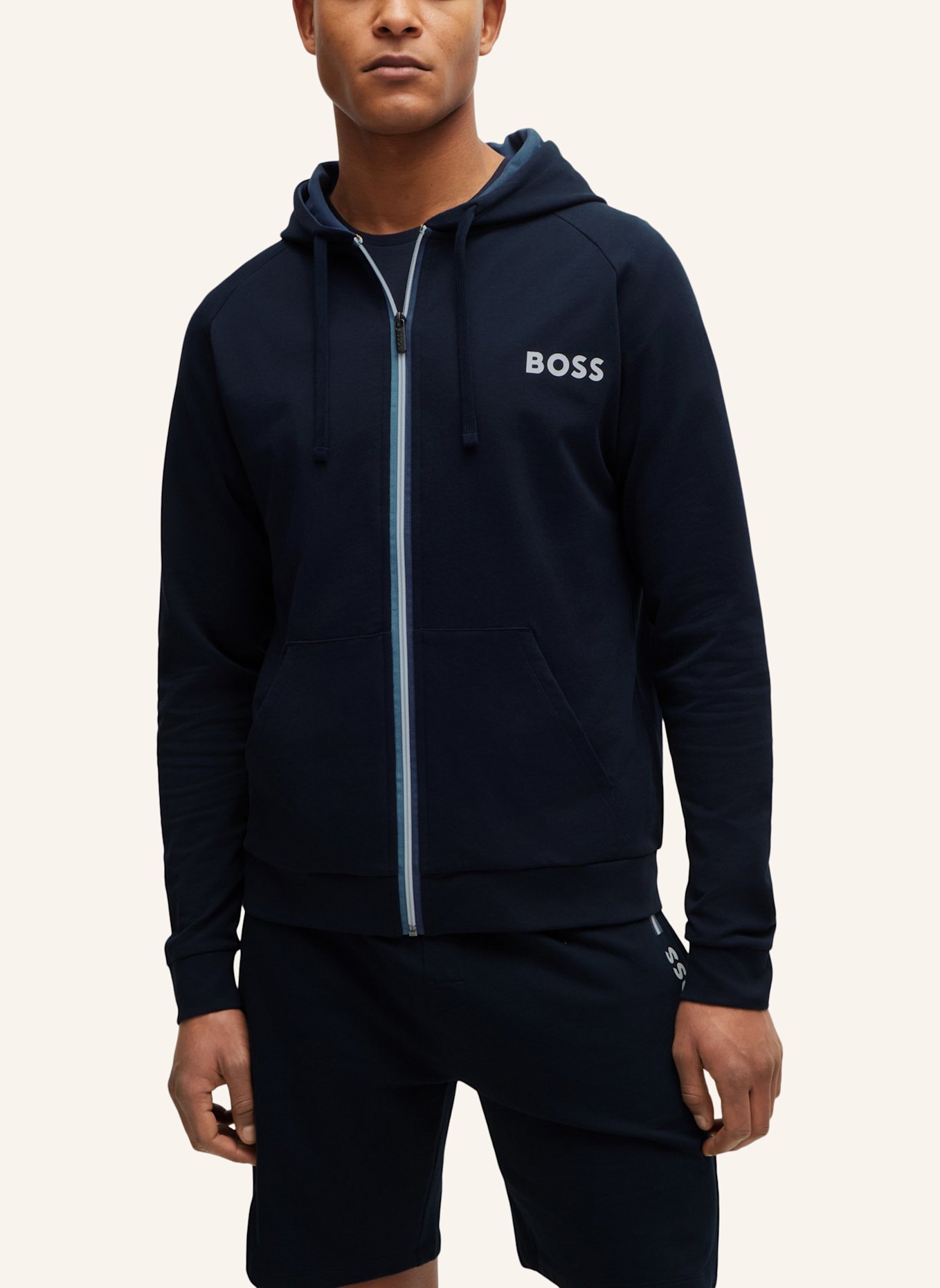 BOSS Loungewear Jacke AUTHENTIC JACKET H Regular Fit, Farbe: DUNKELBLAU (Bild 4)