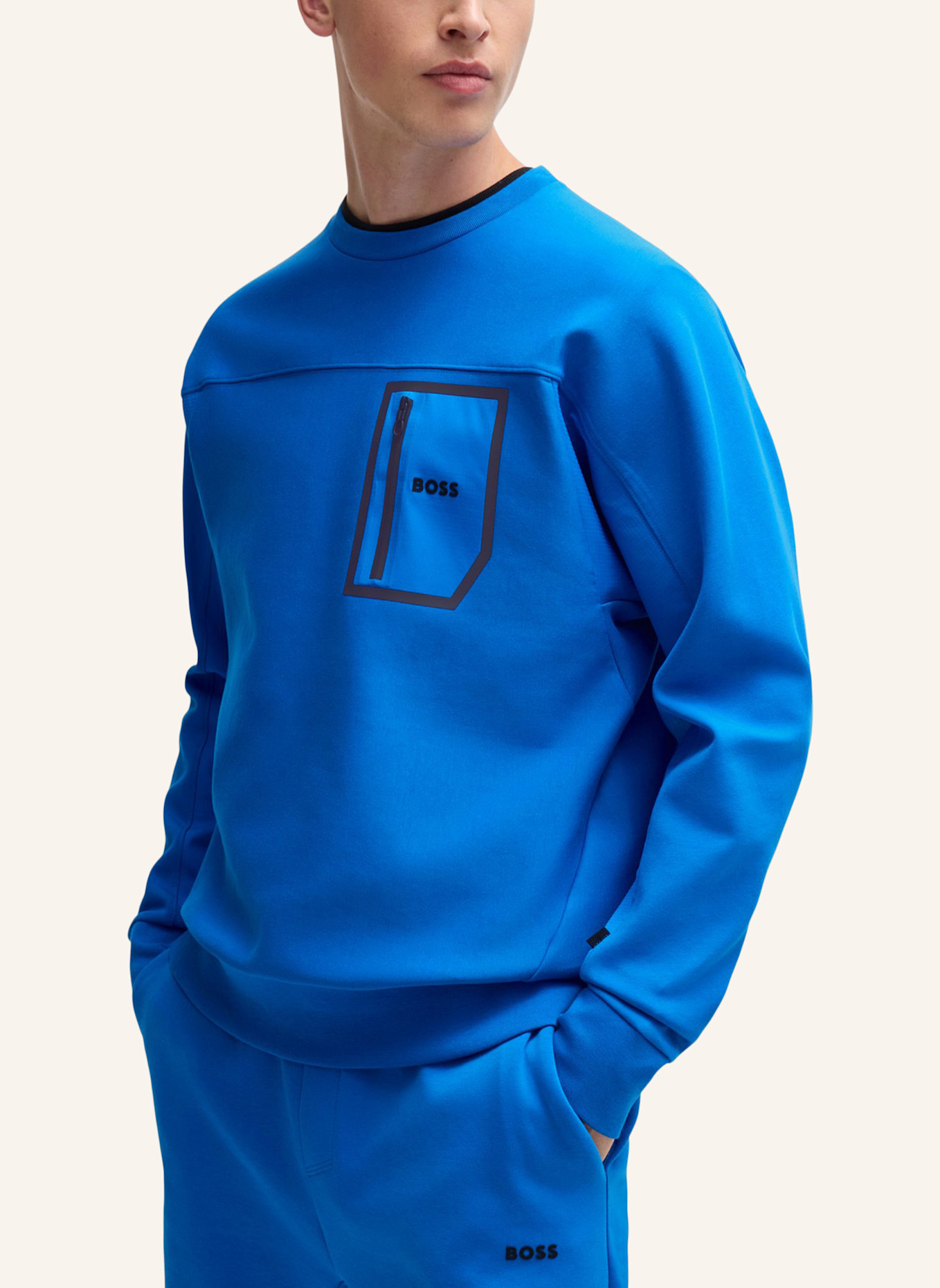 BOSS Sweatshirt SALBIQ Regular Fit, Farbe: BLAU (Bild 4)