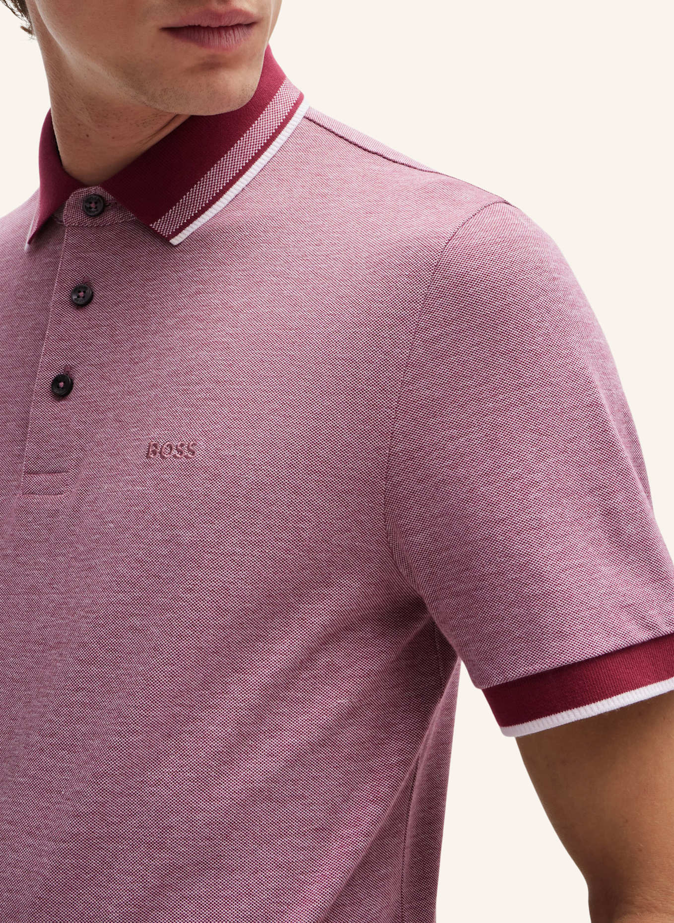 BOSS Poloshirt H-PROUT 141 Regular Fit, Farbe: DUNKELROT (Bild 3)