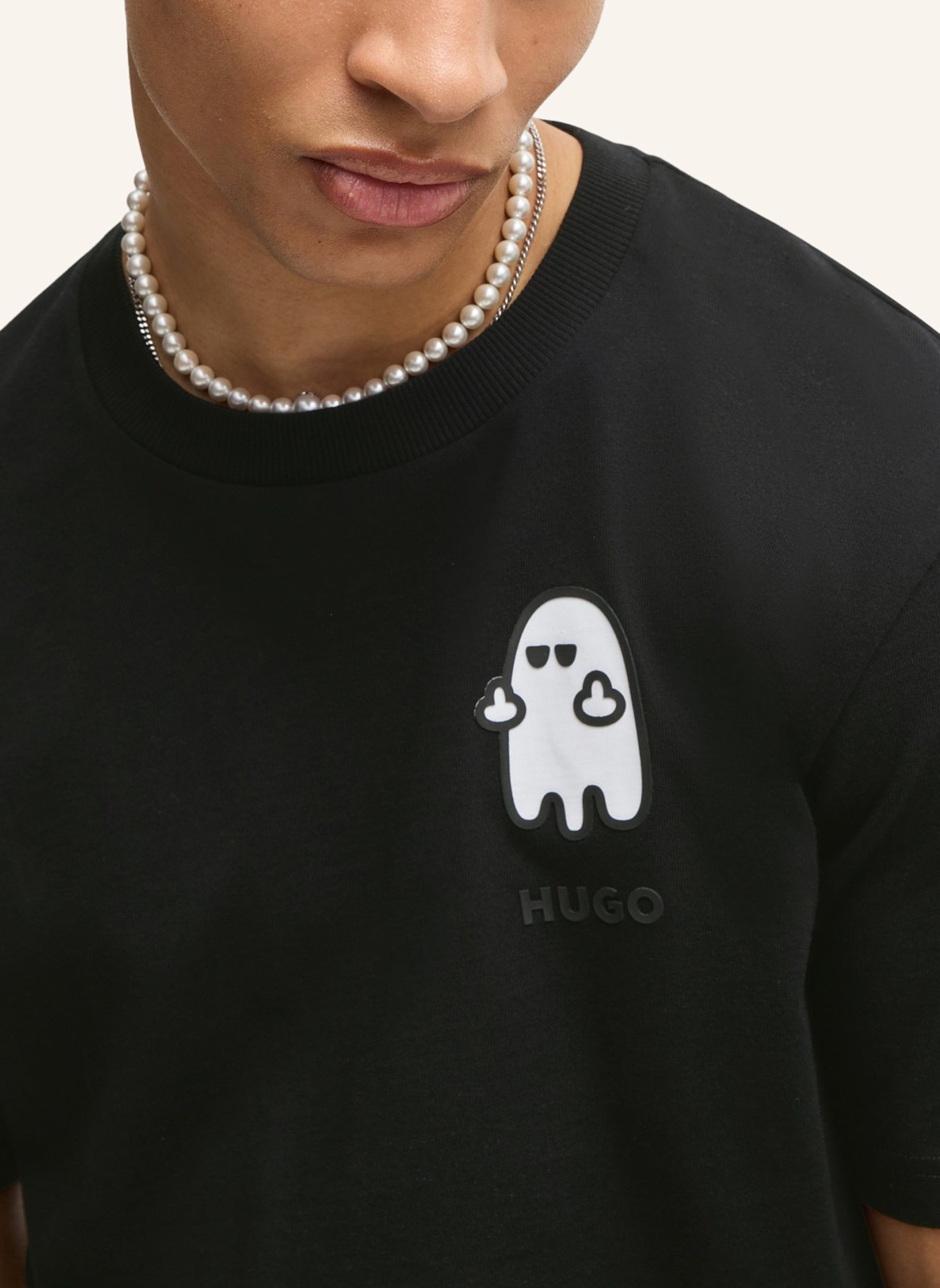 HUGO T-Shirt DICATIKO Relaxed Fit, Farbe: SCHWARZ (Bild 3)