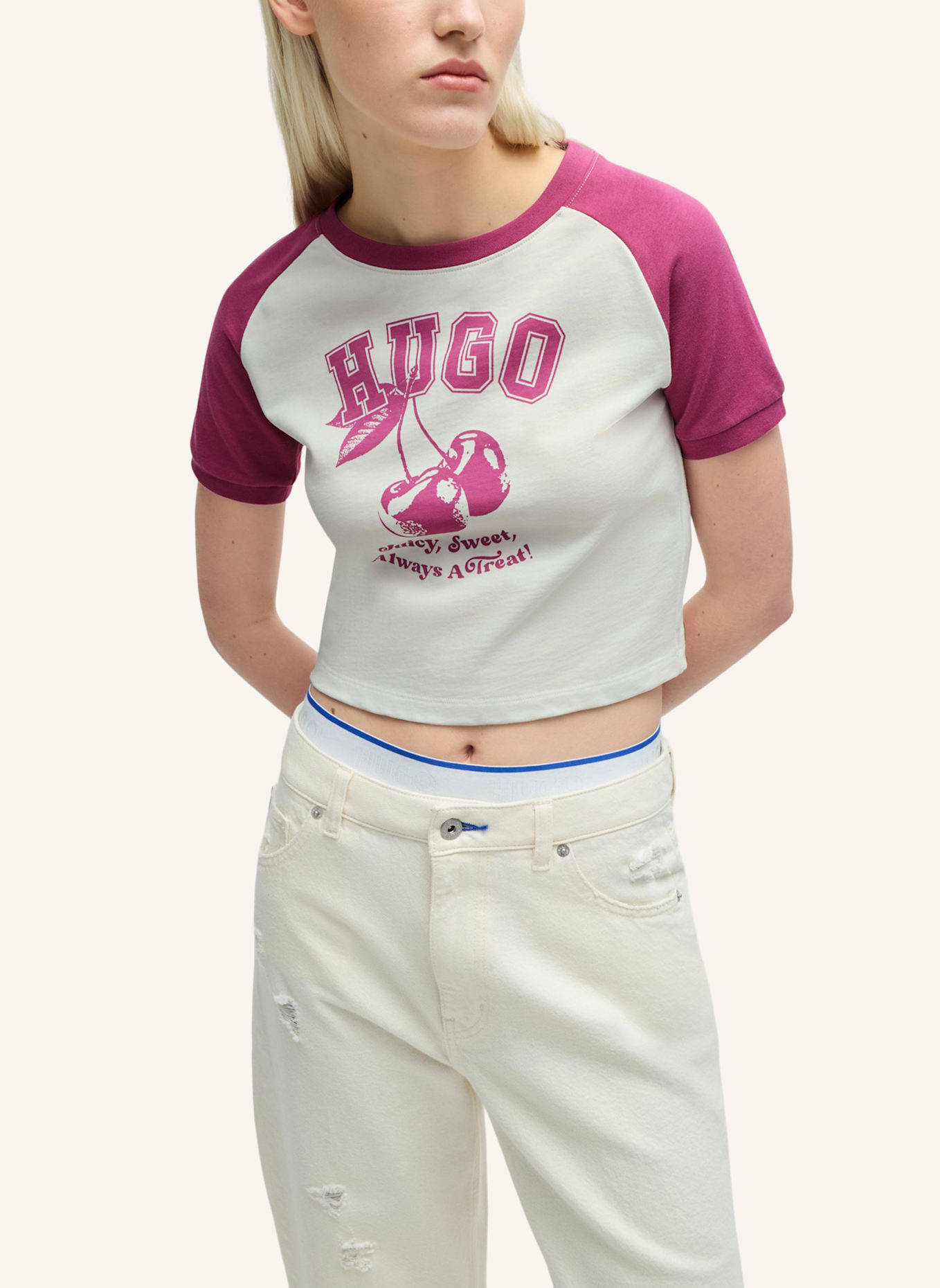 HUGO T-Shirt DANA_B Slim Fit, Farbe: PINK (Bild 4)