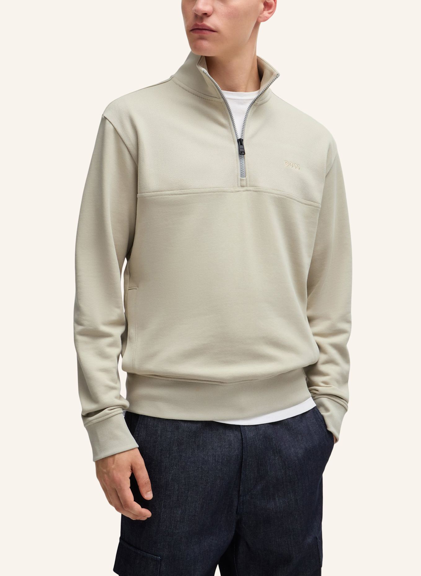 BOSS Sweatshirt ZE_COURDUROY Relaxed Fit, Farbe: BEIGE (Bild 4)