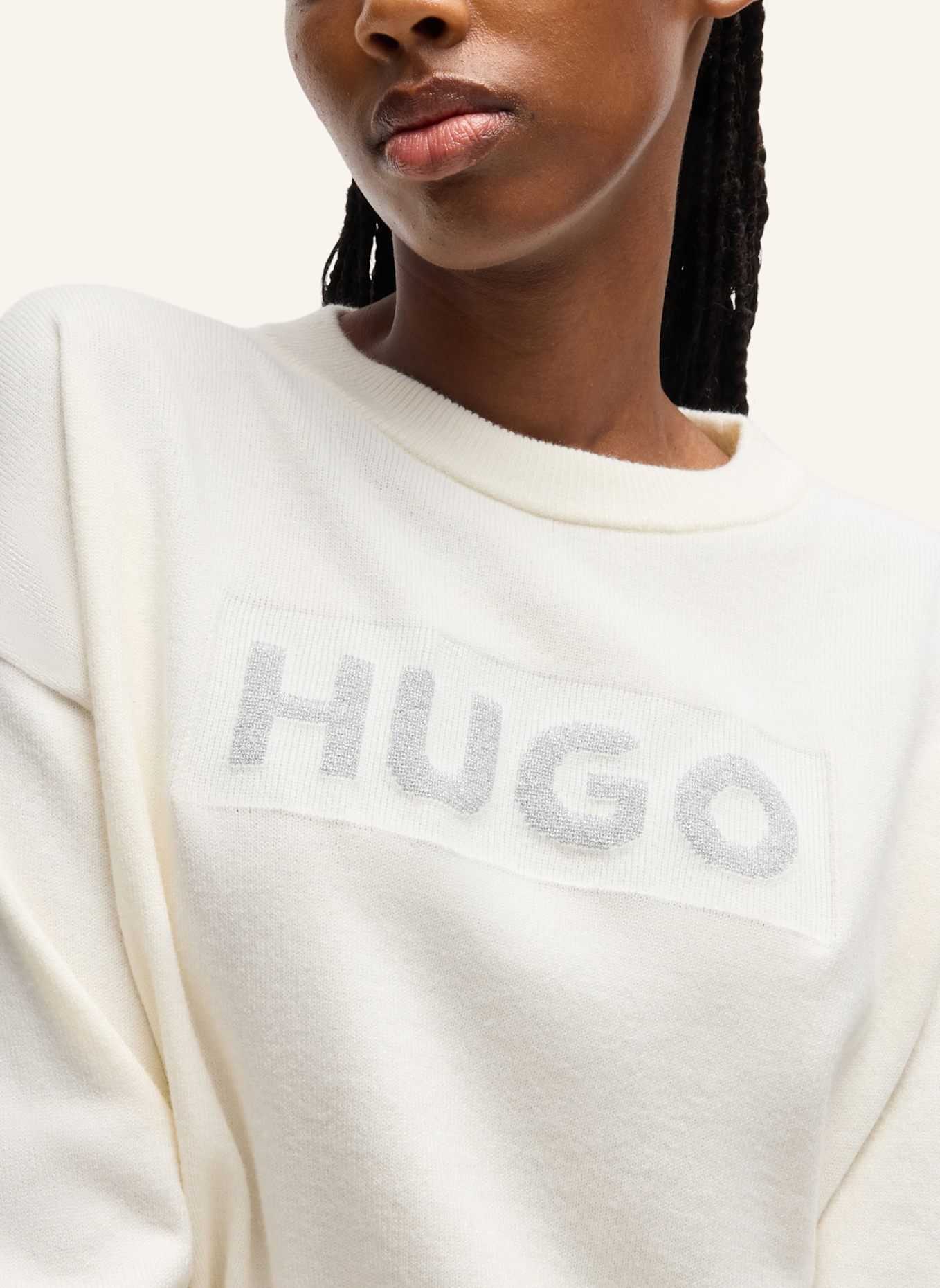 HUGO Pullover SLOGERIX_B Relaxed Fit, Farbe: WEISS (Bild 3)