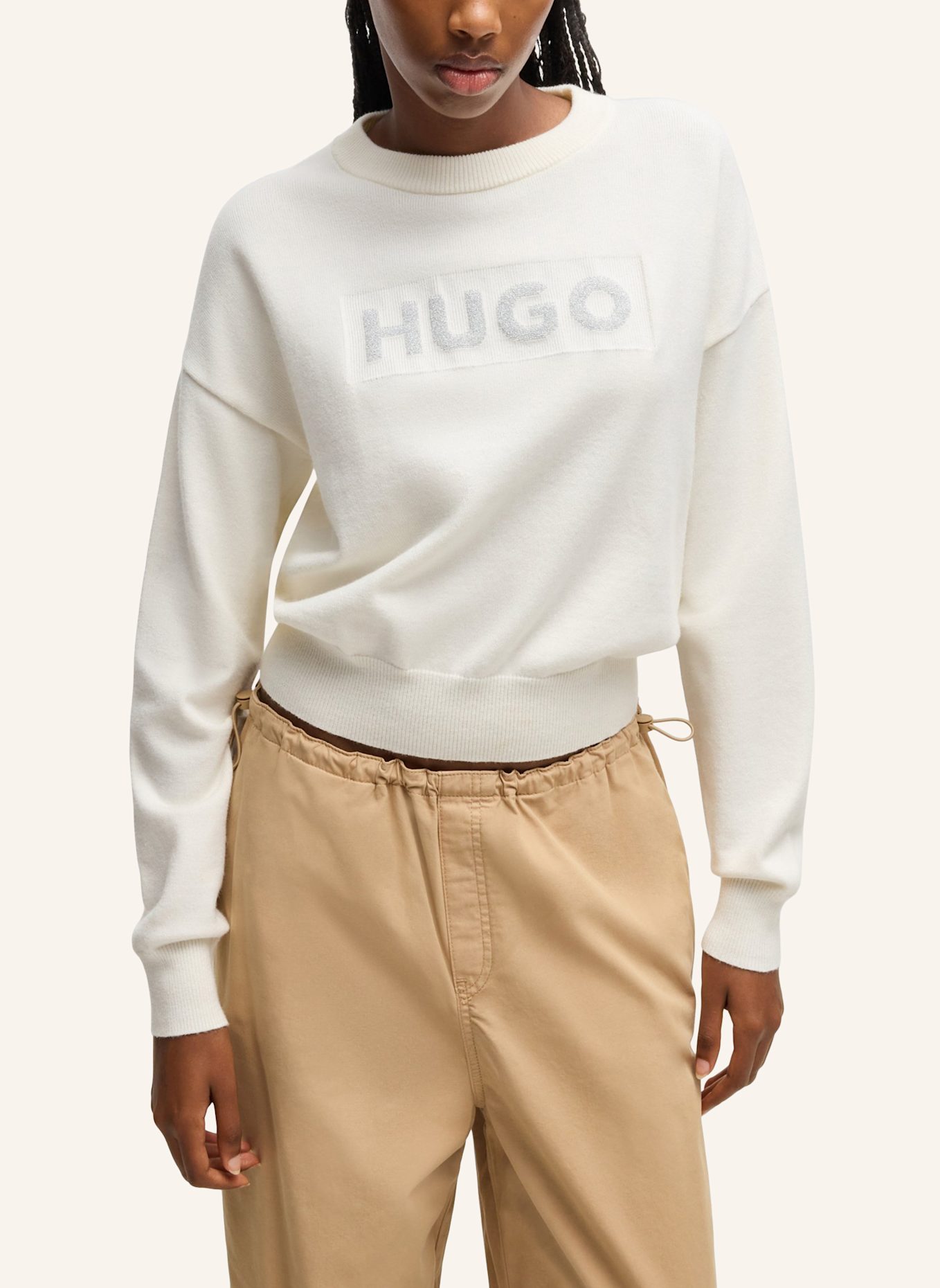 HUGO Pullover SLOGERIX_B Relaxed Fit, Farbe: WEISS (Bild 4)