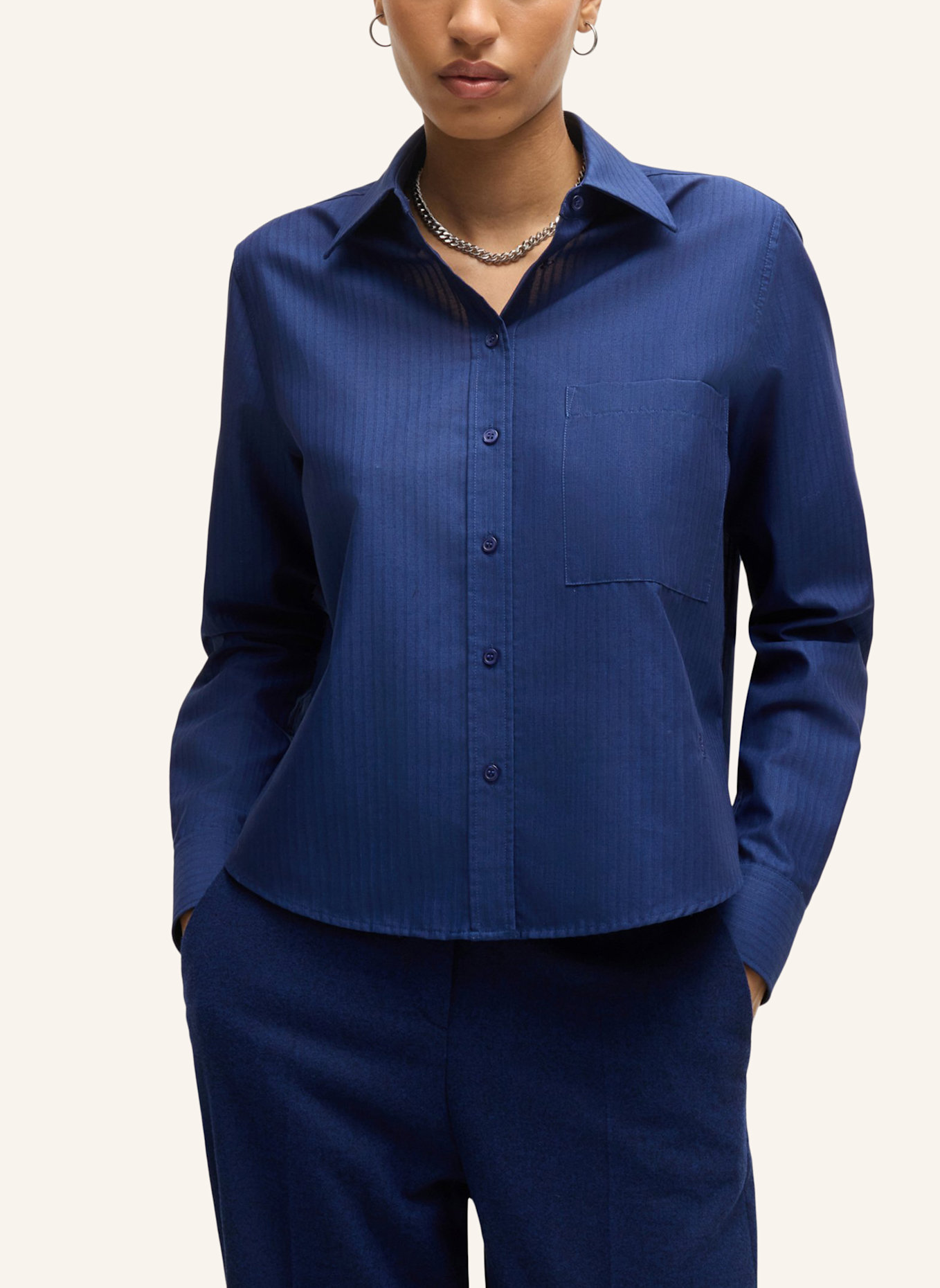 BOSS Business Bluse BRIELLE_MONDAY Regular Fit, Farbe: BLAU (Bild 5)