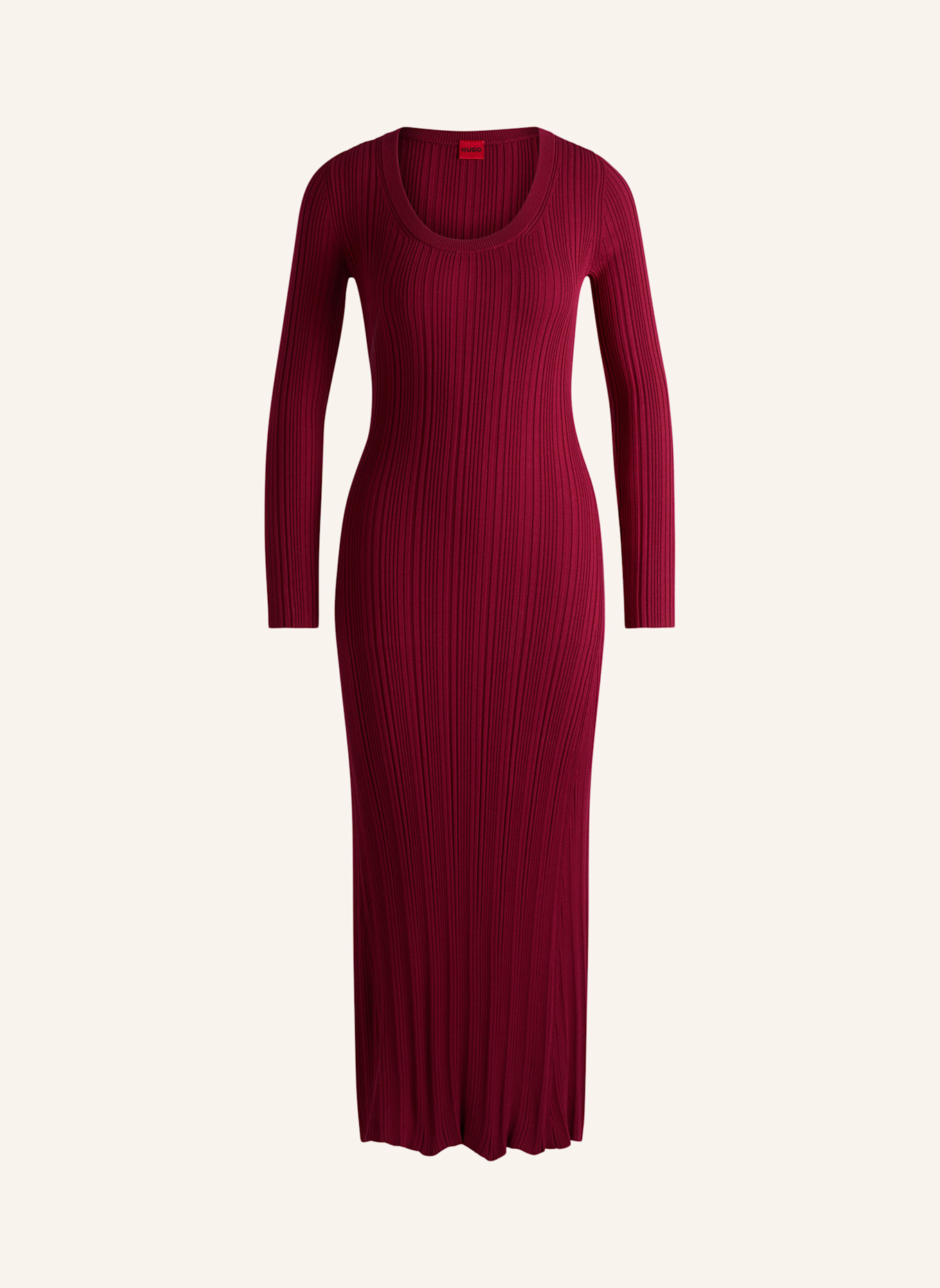 HUGO Gestricktes Kleid SARPHETA Slim Fit, Farbe: ROT (Bild 1)