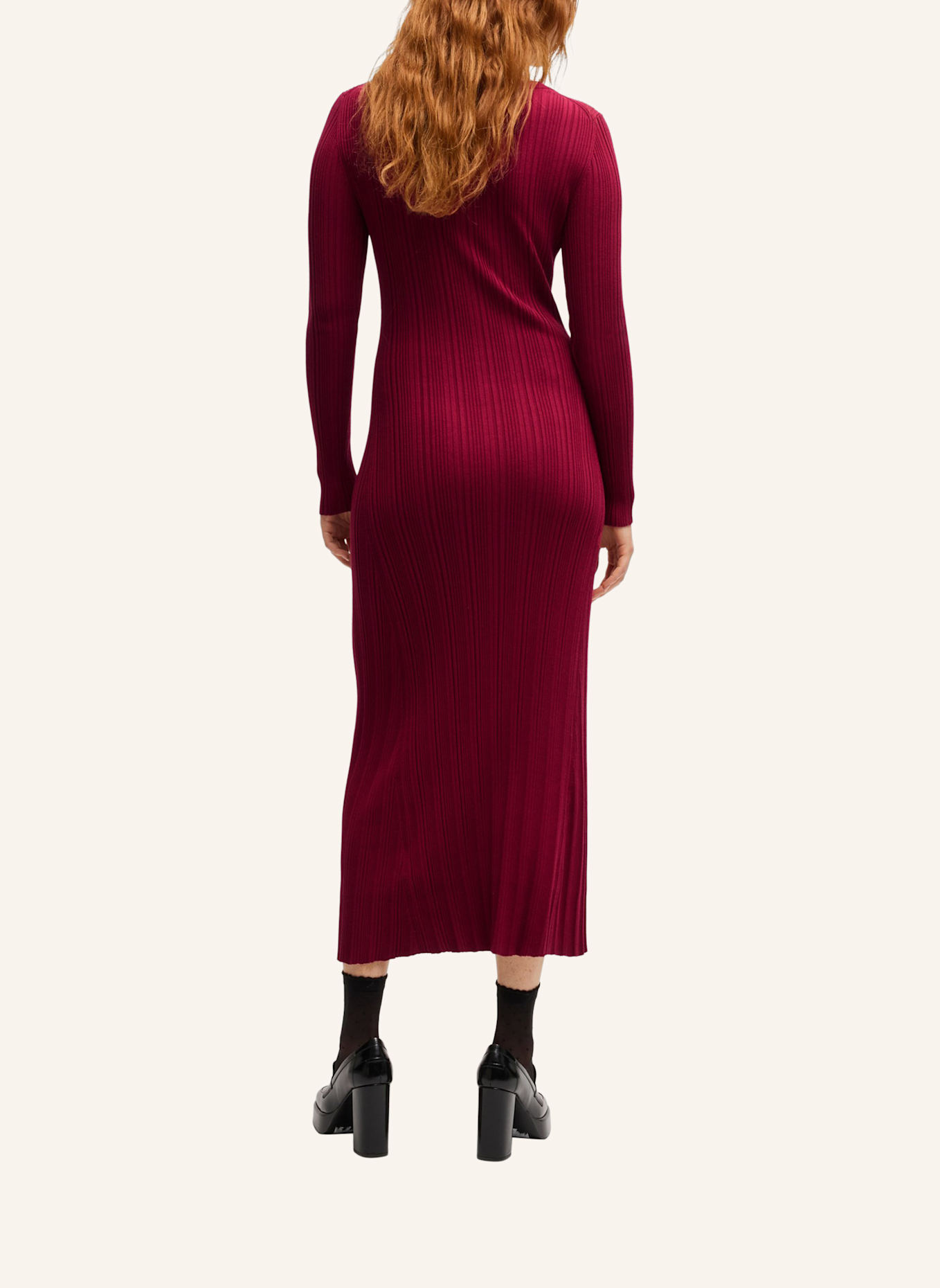 HUGO Gestricktes Kleid SARPHETA Slim Fit, Farbe: ROT (Bild 2)