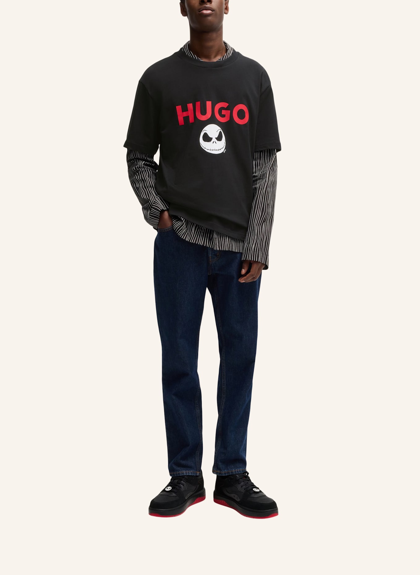 HUGO T-Shirt DIGHTMARE_NBC Relaxed Fit, Farbe: SCHWARZ (Bild 5)