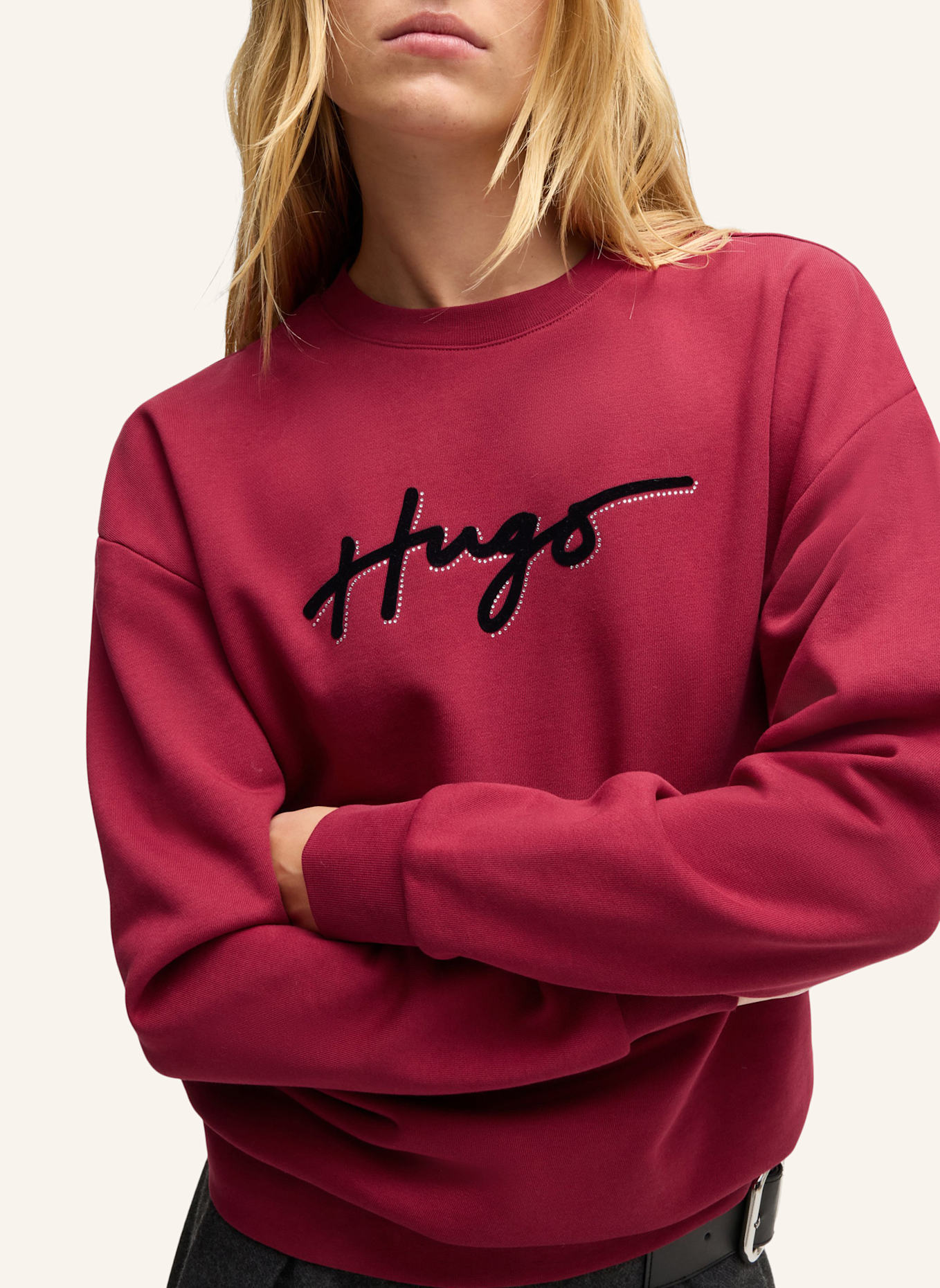 HUGO Sweatshirt EASY CREW_5 Regular Fit, Farbe: ROT (Bild 3)