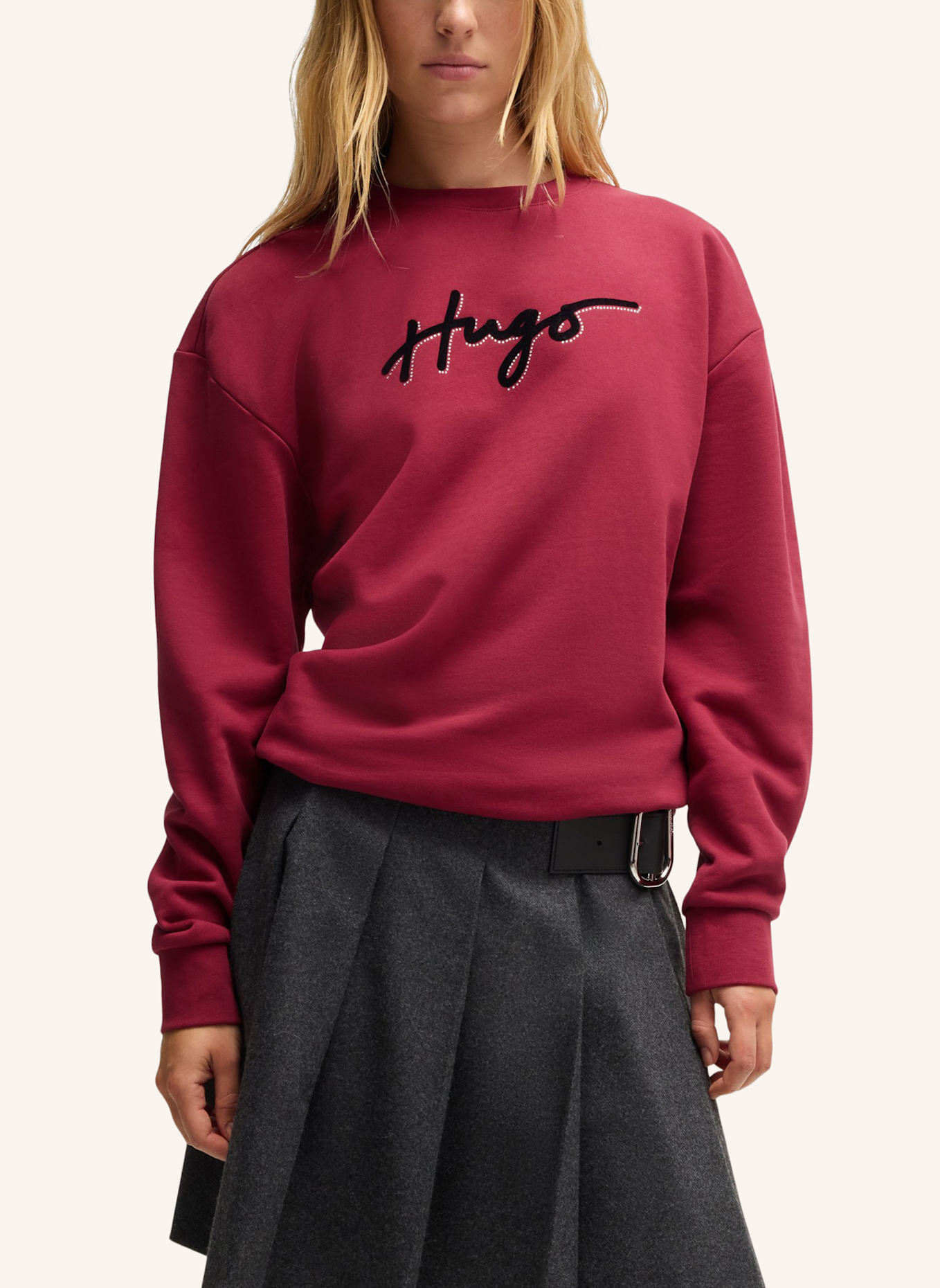 HUGO Sweatshirt EASY CREW_5 Regular Fit, Farbe: ROT (Bild 4)