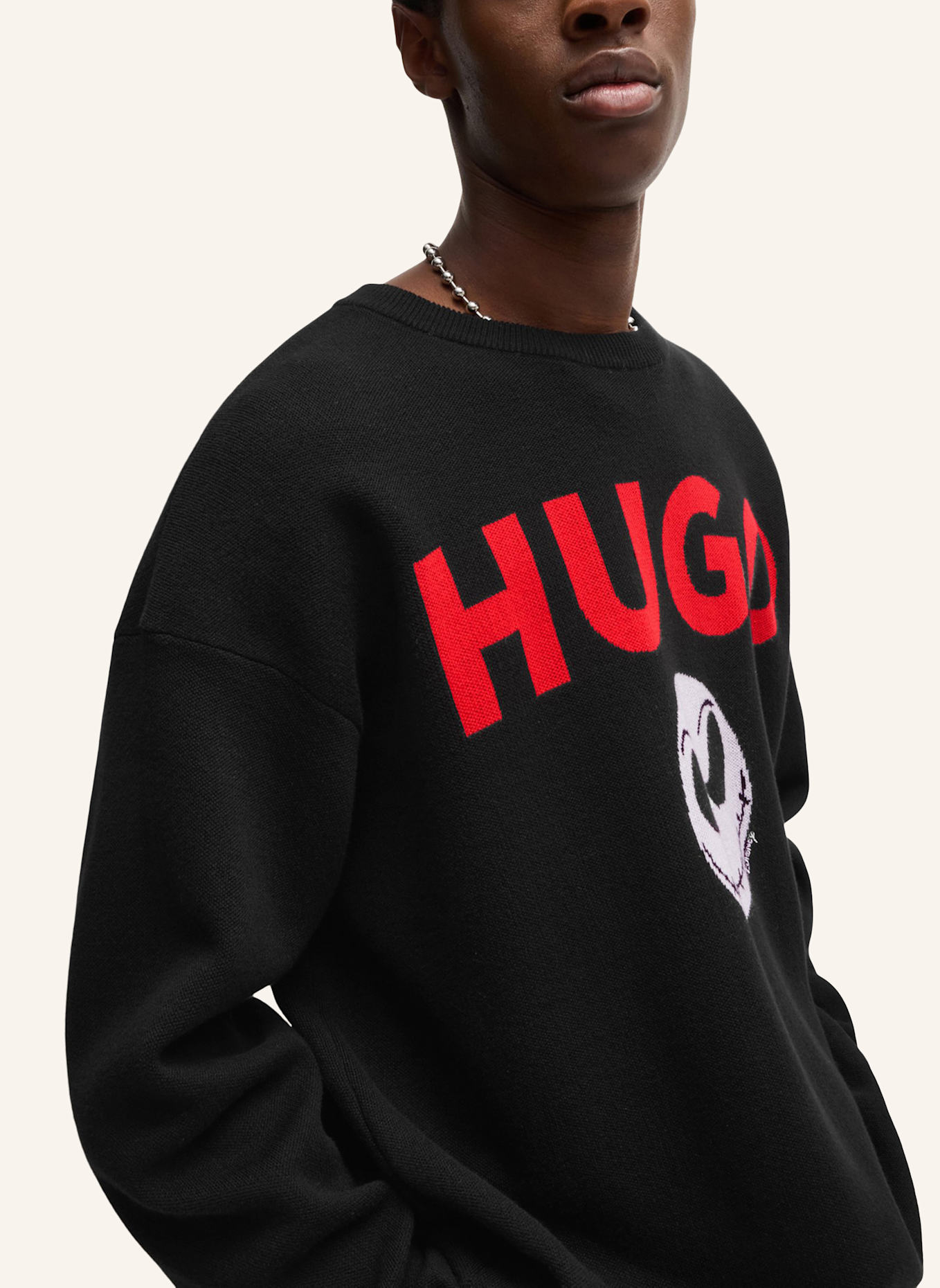 HUGO Pullover SELM_NBC Oversize Fit, Farbe: SCHWARZ (Bild 3)