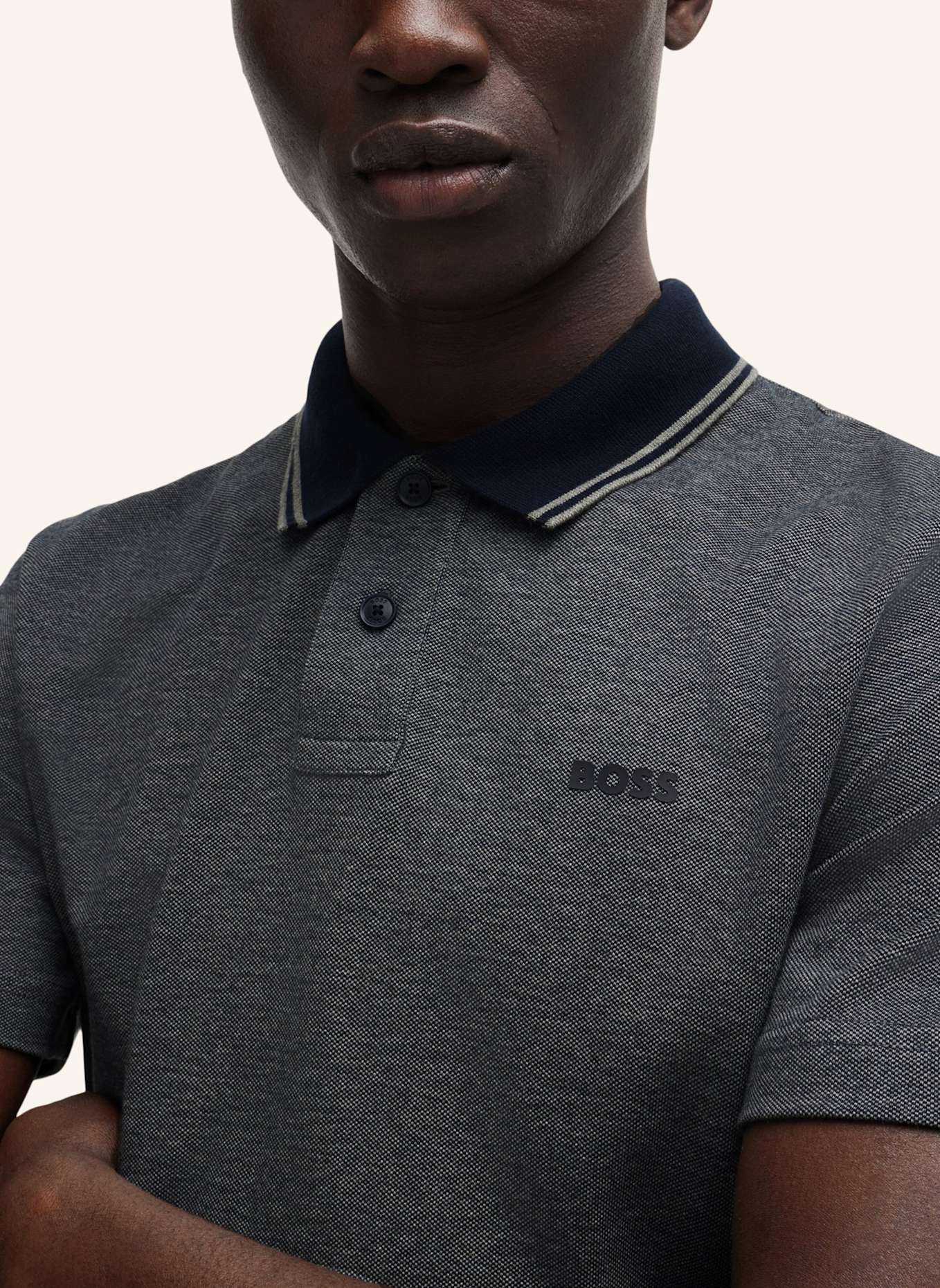 BOSS Poloshirt PEOXFORDNEW Relaxed Fit, Farbe: DUNKELBLAU (Bild 3)