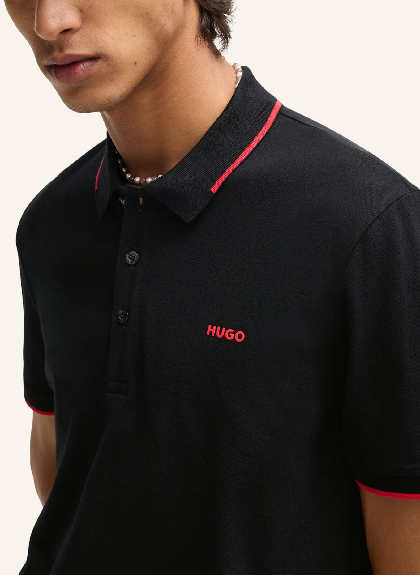 HUGO Poloshirt DINOSO222 Slim Fit, Farbe: SCHWARZ (Bild 3)