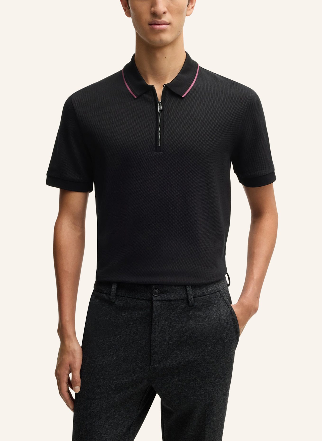 BOSS Poloshirt H-PARAS 59 Regular Fit, Farbe: SCHWARZ (Bild 4)