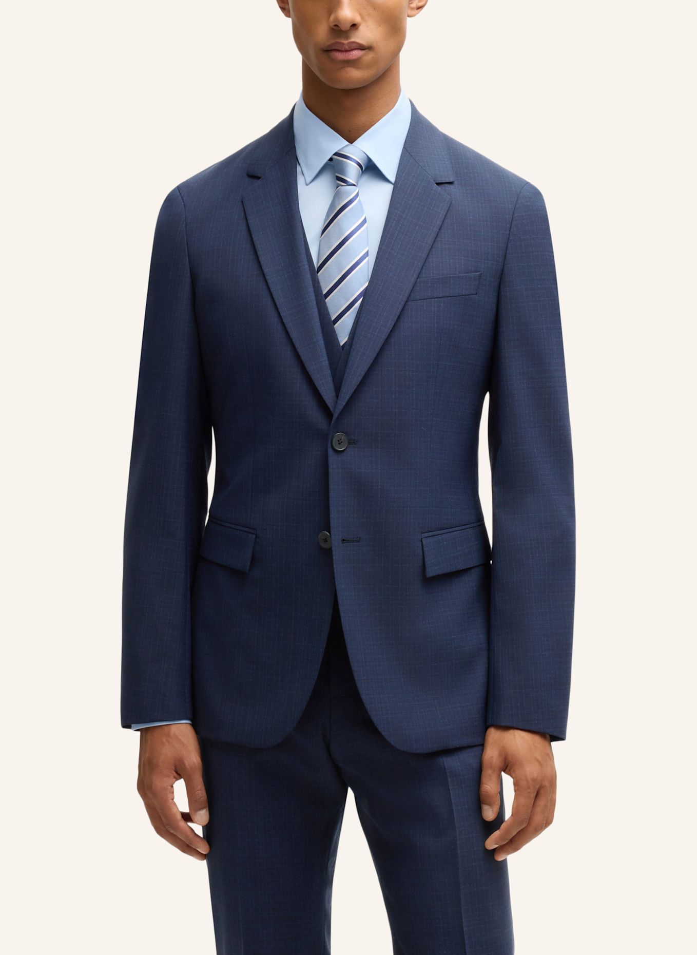 BOSS Business Anzug H-HOUSTON-3PCS-251 Slim Fit: DUNKELBLAU