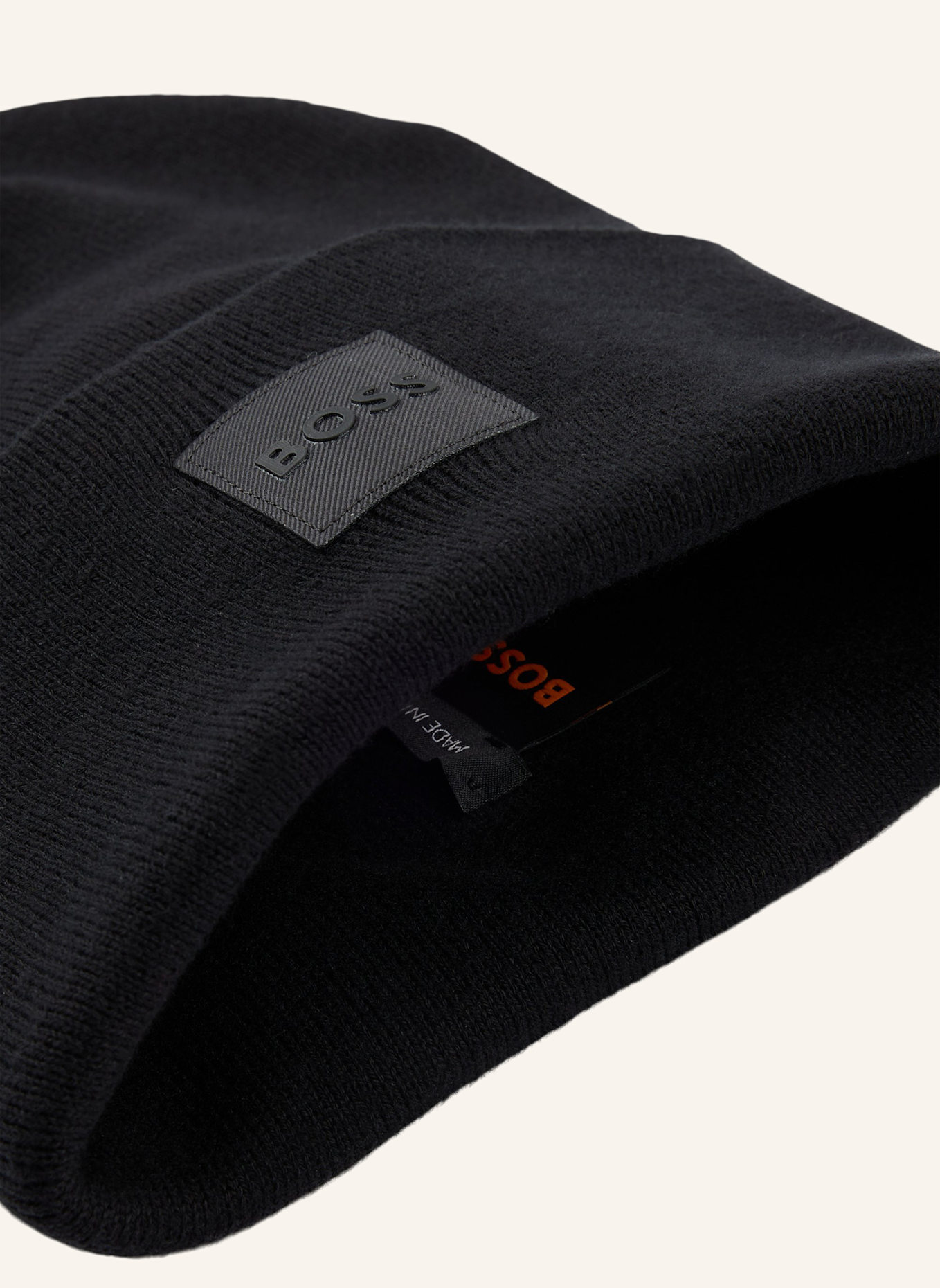 BOSS Strickmütze FANTASTICO_R_HAT: SCHWARZ