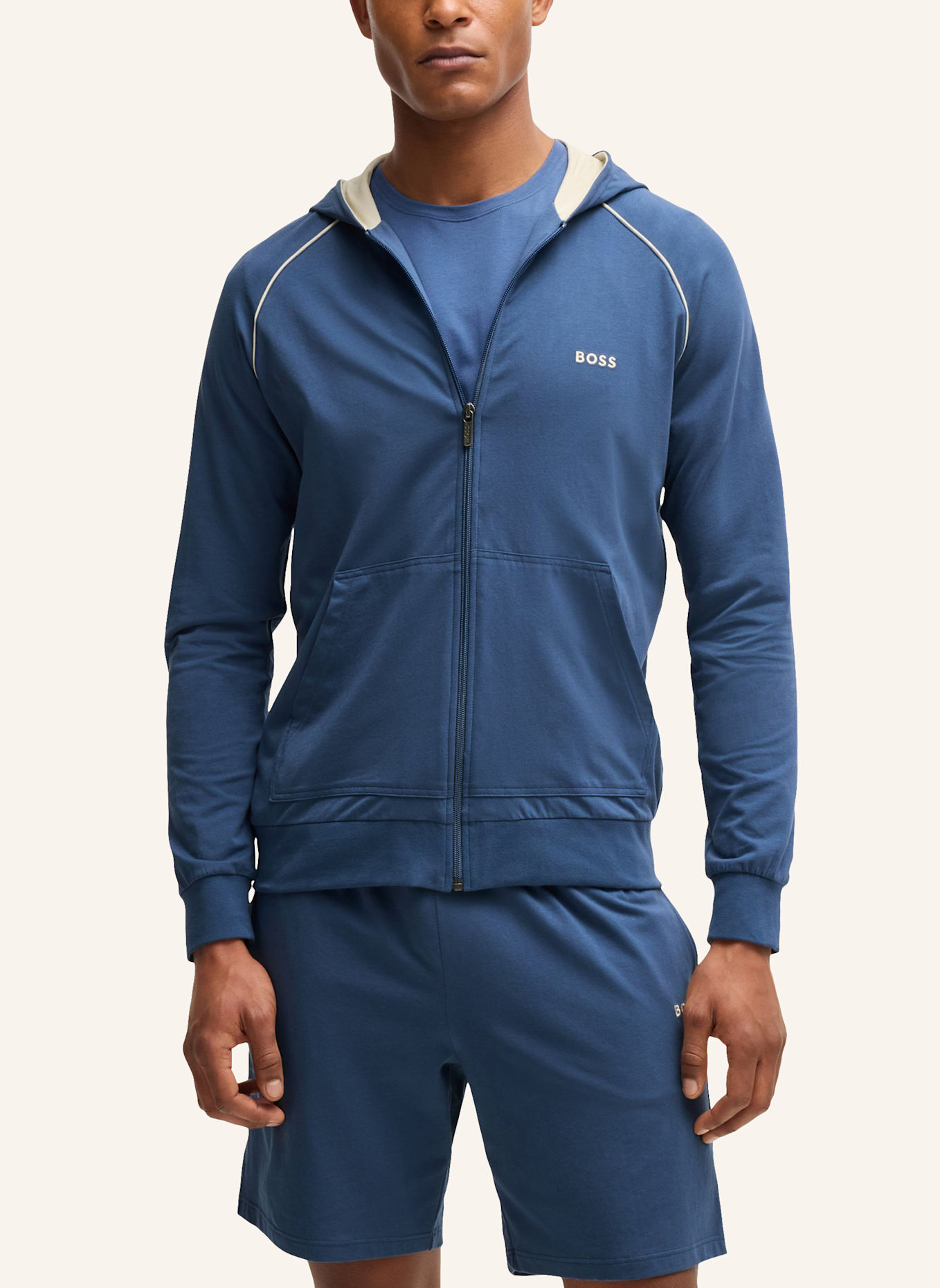 BOSS Loungewear Jacke MIX&MATCH JACKET H Regular Fit, Farbe: BLAU (Bild 4)