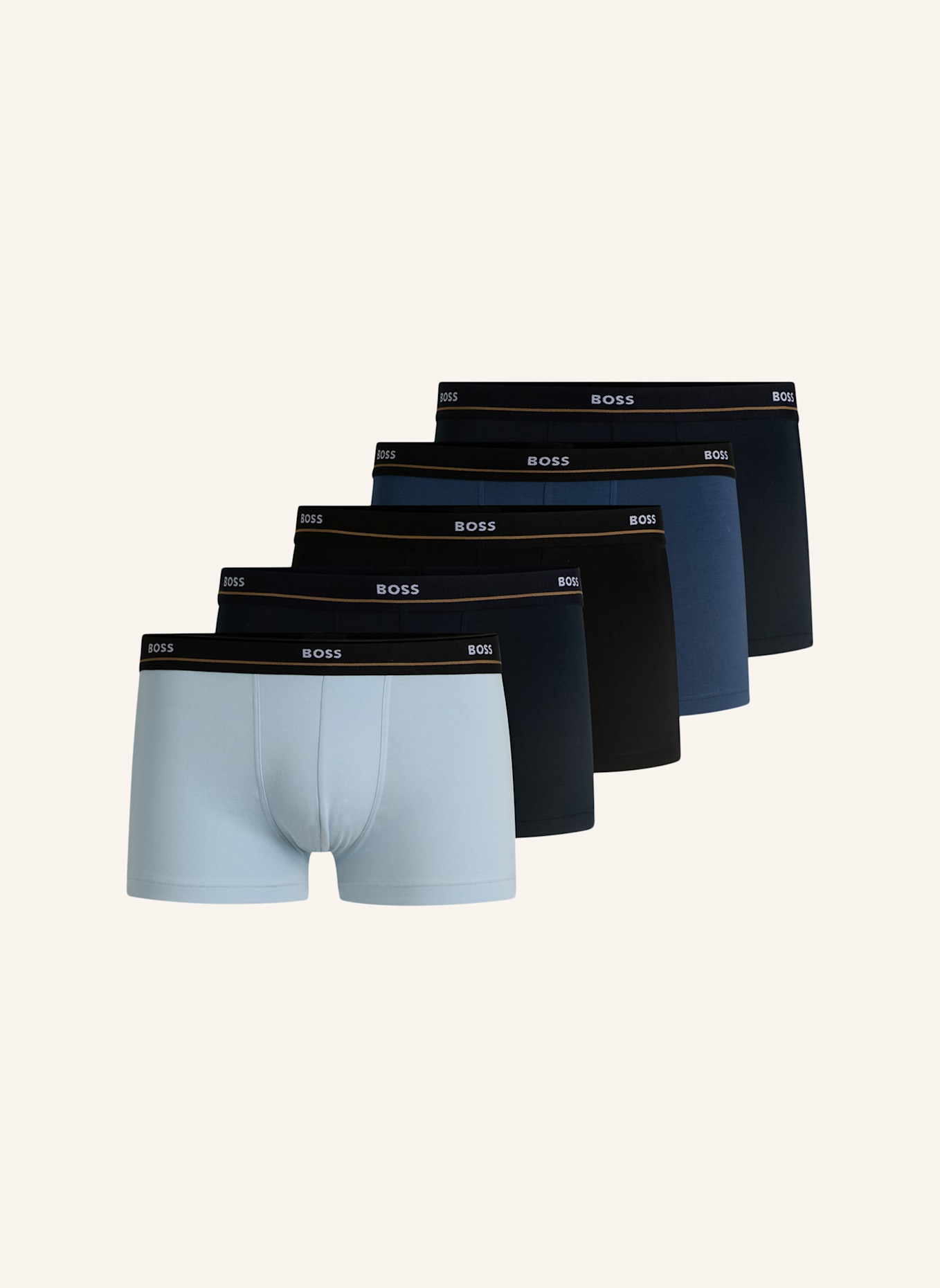 BOSS Boxershort TRUNK 5P ESSENTIAL, Farbe: ORANGE/ WEISS (Bild 1)