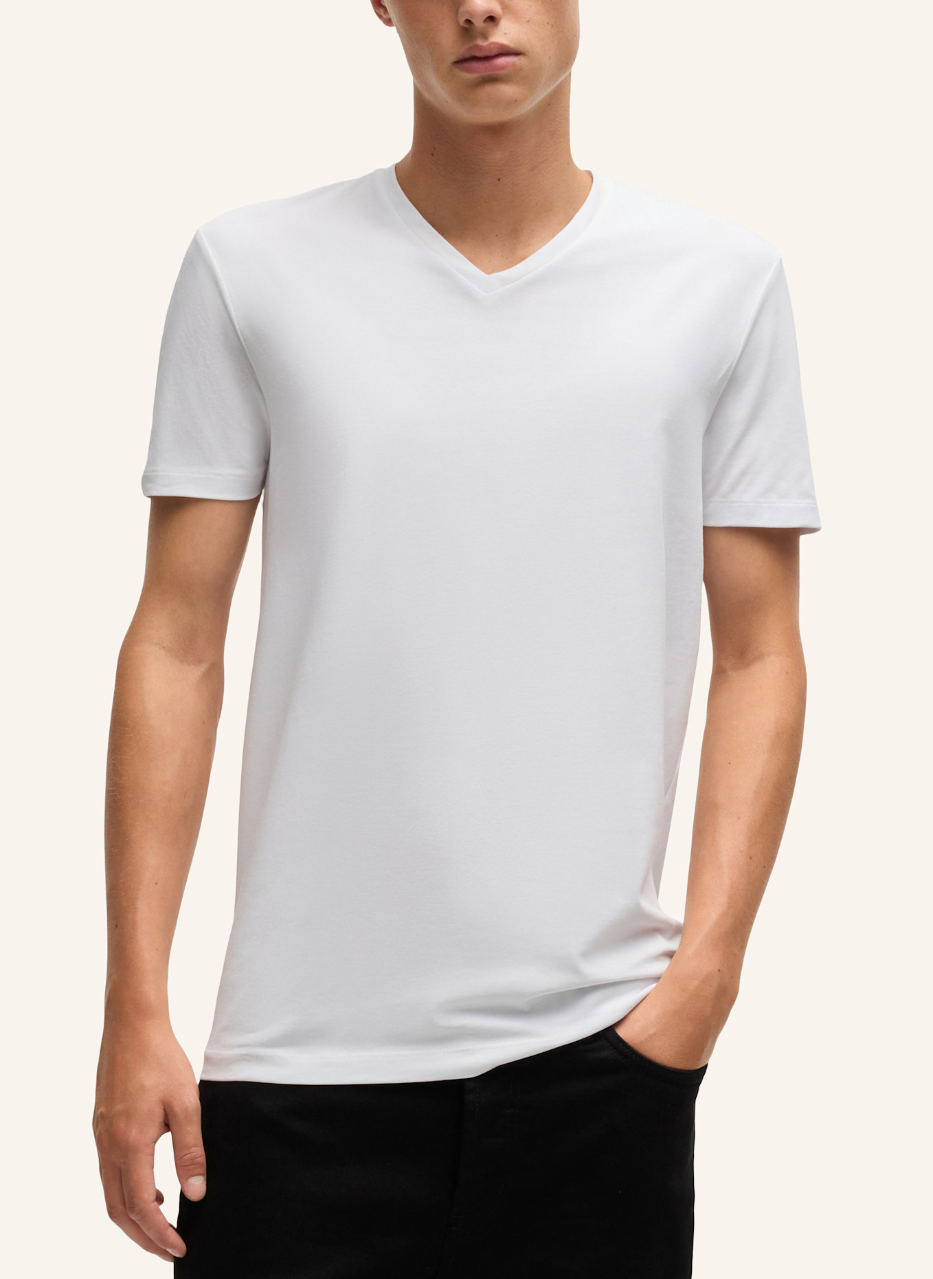 HUGO T-Shirt HUGO-V Slim Fit: WEISS