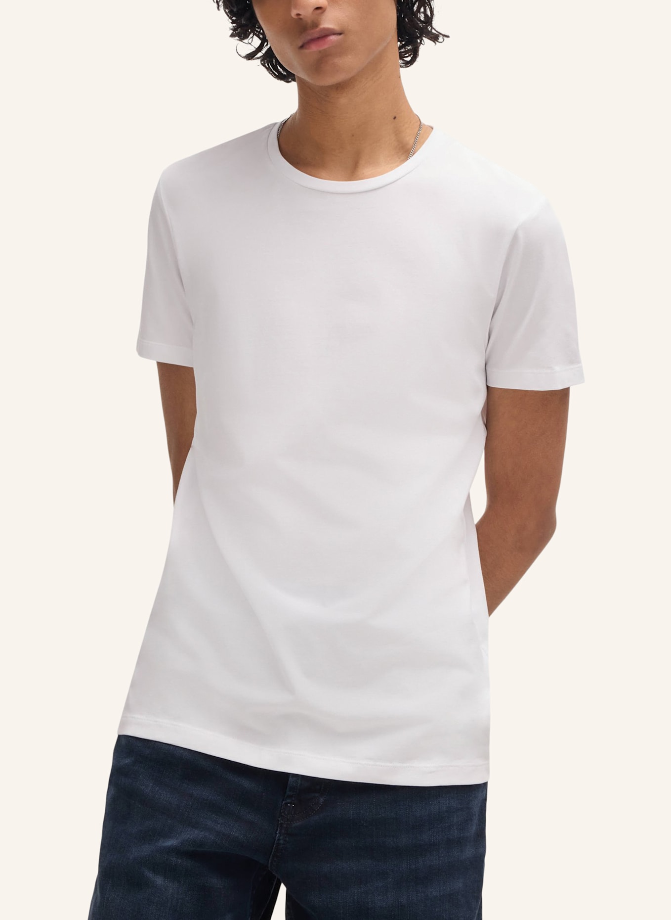 HUGO T-Shirt HUGO-ROUND Slim Fit: WEISS