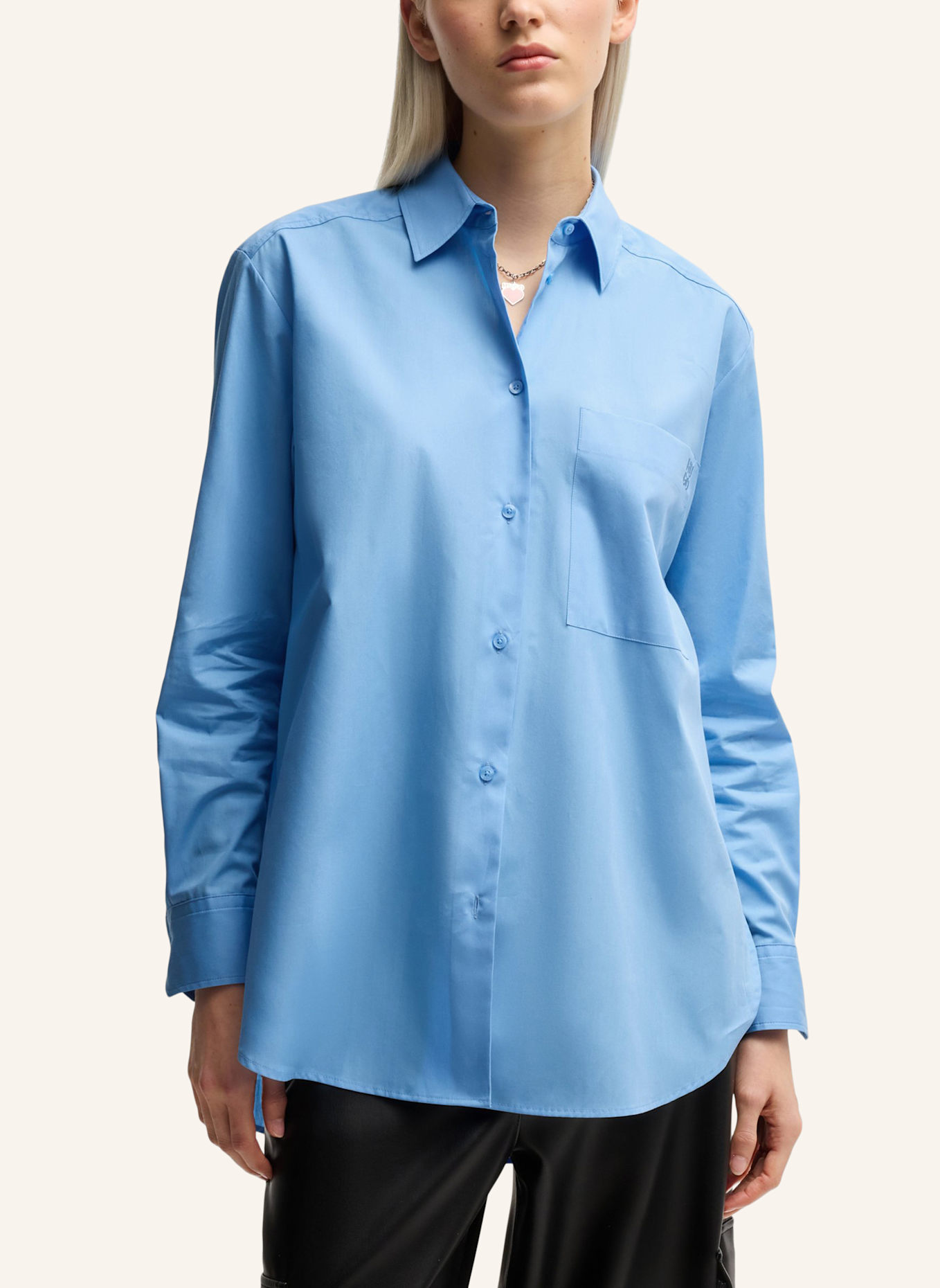 HUGO Business Bluse THE OVERSIZE SHIRT Oversize Fit, Farbe: HELLBLAU (Bild 5)