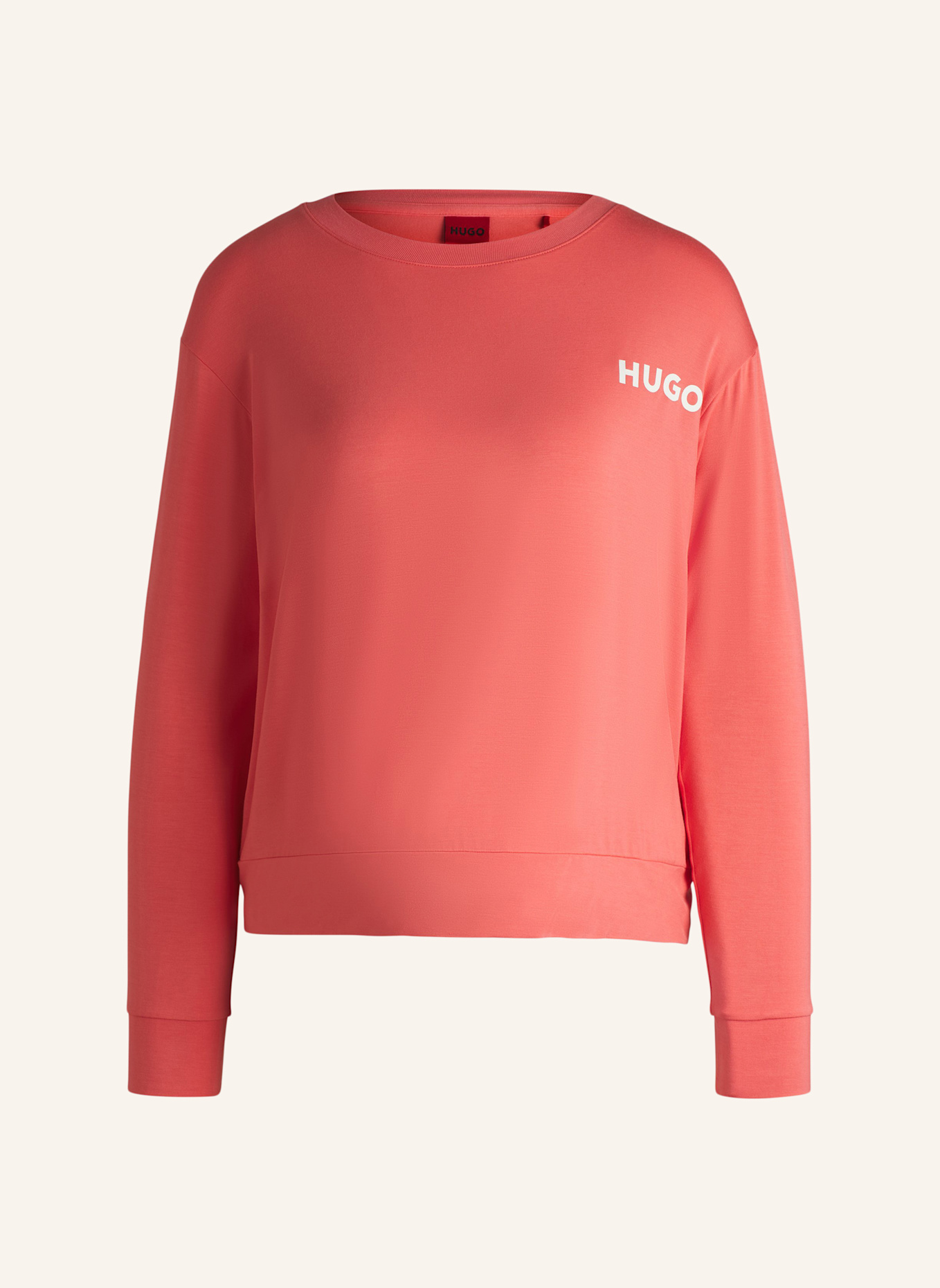 HUGO Pyjama-Oberteil UNITE_LS-SHIRT Relaxed Fit, Farbe: HELLROT (Bild 1)