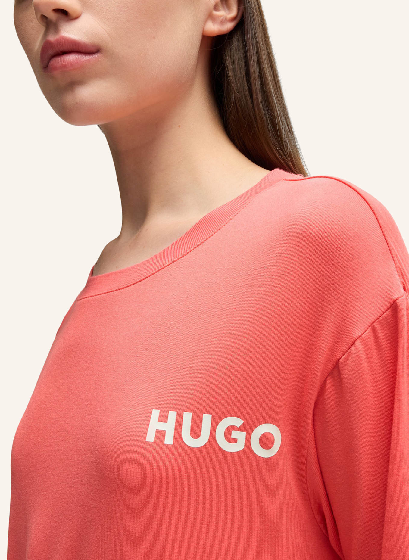 HUGO Pyjama-Oberteil UNITE_LS-SHIRT Relaxed Fit, Farbe: HELLROT (Bild 3)