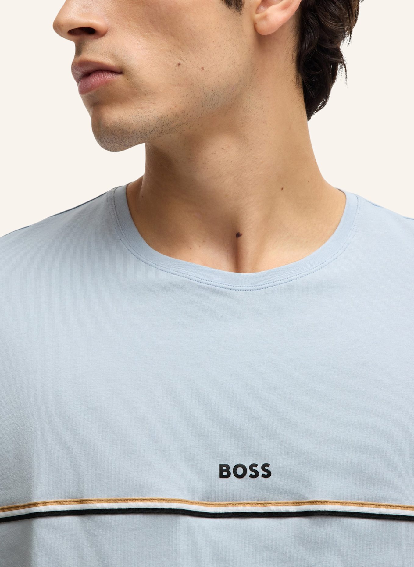 BOSS Pyjama-Oberteil UNIQUE T-SHIRT Regular Fit, Farbe: HELLBLAU (Bild 3)