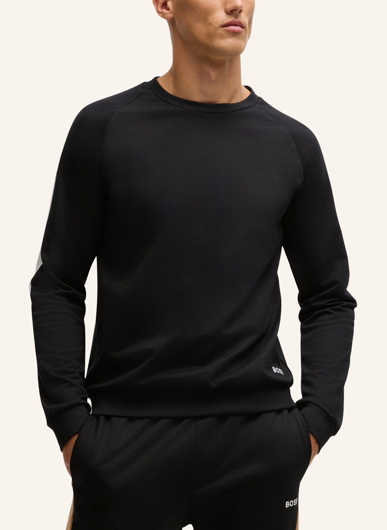 BOSS Loungewear Oberteil ICONIC SWEATSHIRT Regular Fit, Farbe: SCHWARZ (Bild 4)