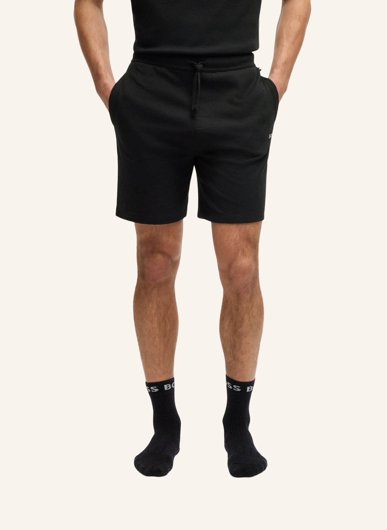 BOSS Pyjamas Unterteil WAFFLE SHORTS, Farbe: SCHWARZ (Bild 4)