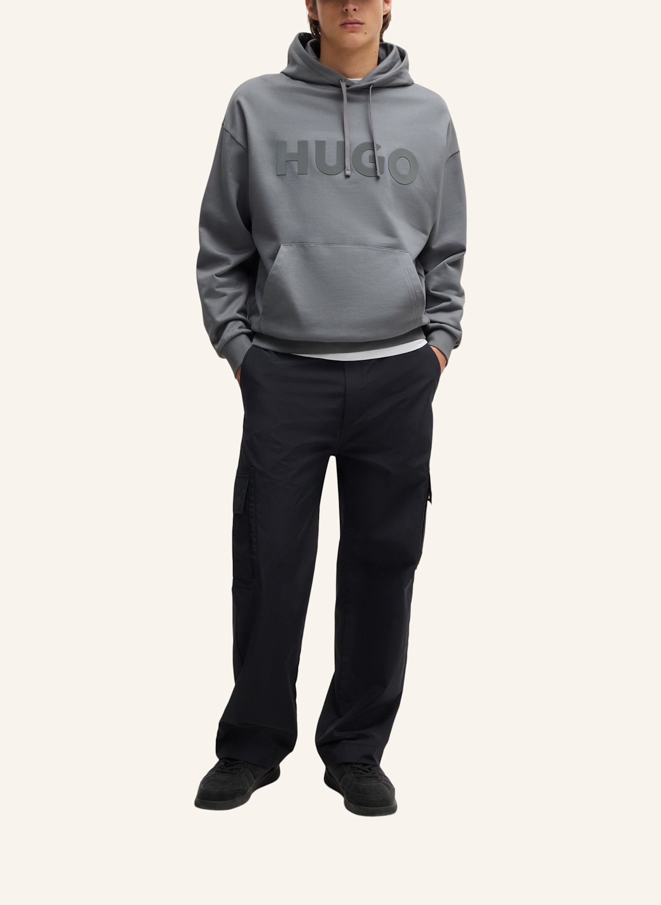 HUGO Sweatshirt DITCHLE Oversize Fit, Farbe: GRAU (Bild 5)