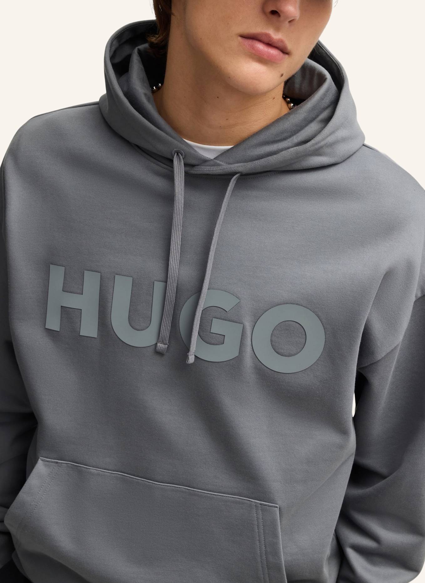 HUGO Sweatshirt DITCHLE Oversize Fit, Farbe: GRAU (Bild 3)