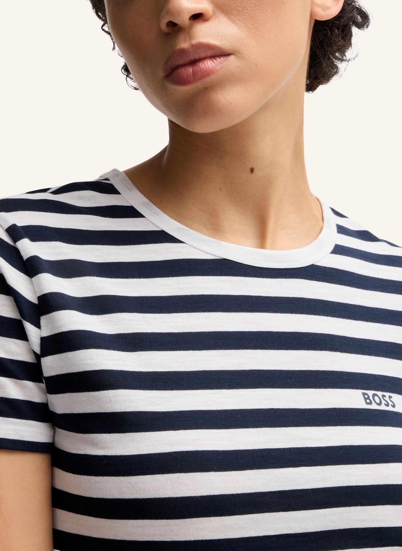 BOSS T-Shirt C_ESLA_STRIPED Regular Fit, Farbe: WEISS (Bild 3)