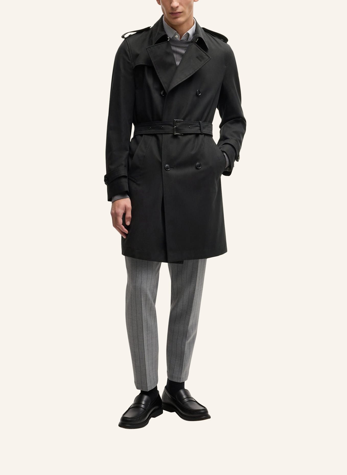 BOSS Trenchcoat H-HYDE-TRENCH-241 Slim Fit, Farbe: SCHWARZ (Bild 5)