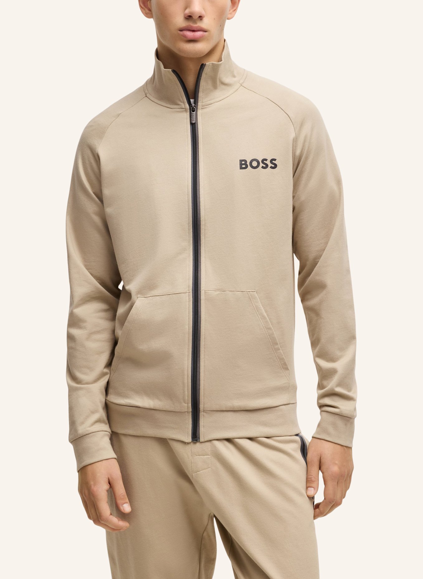 BOSS Loungewear Jacke AUTHENTIC JACKET Z Regular Fit, Farbe: BEIGE (Bild 4)