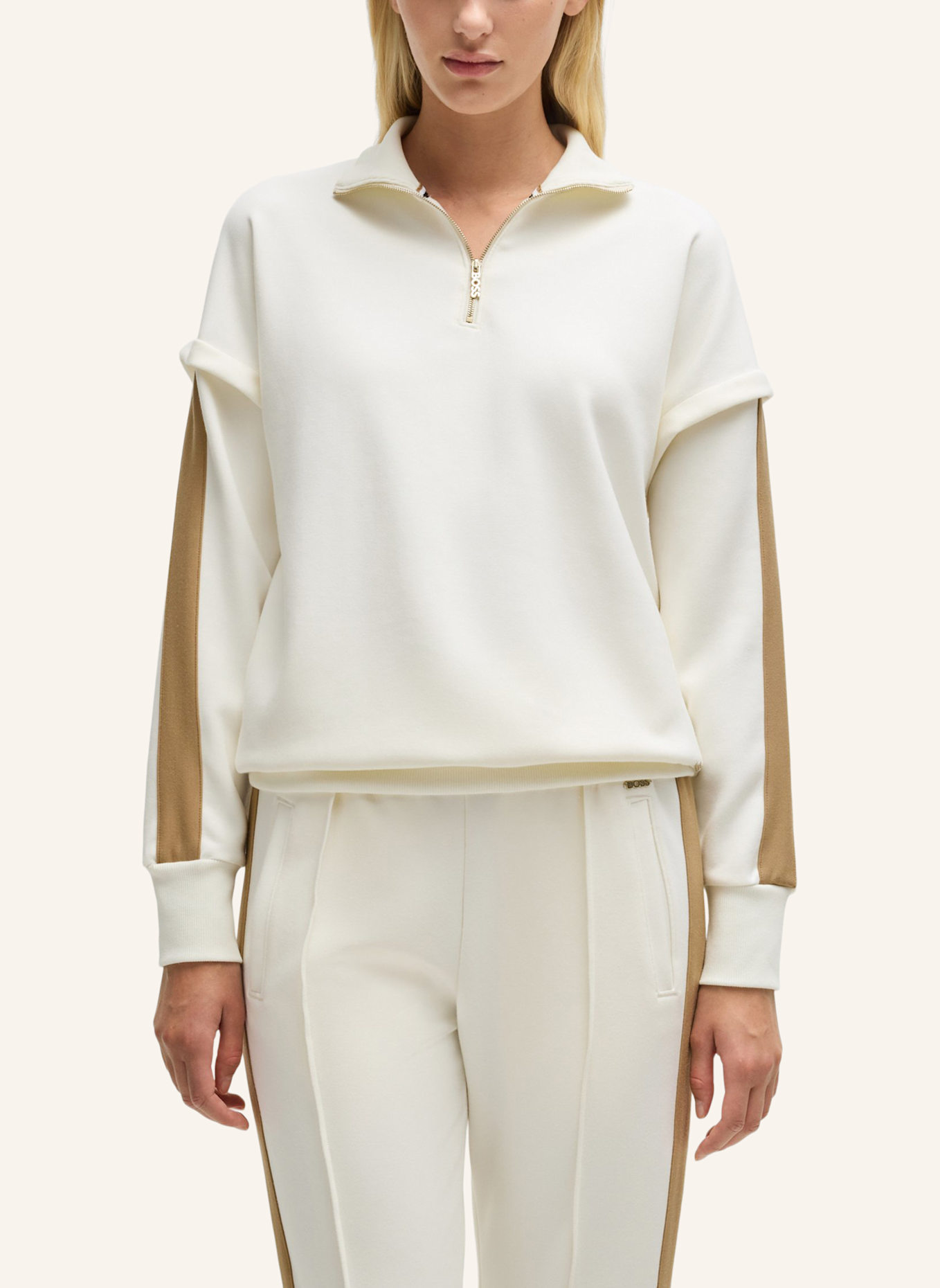 BOSS Loungewear Oberteil DUAL_SWEATSHIRT, Farbe: WEISS (Bild 4)