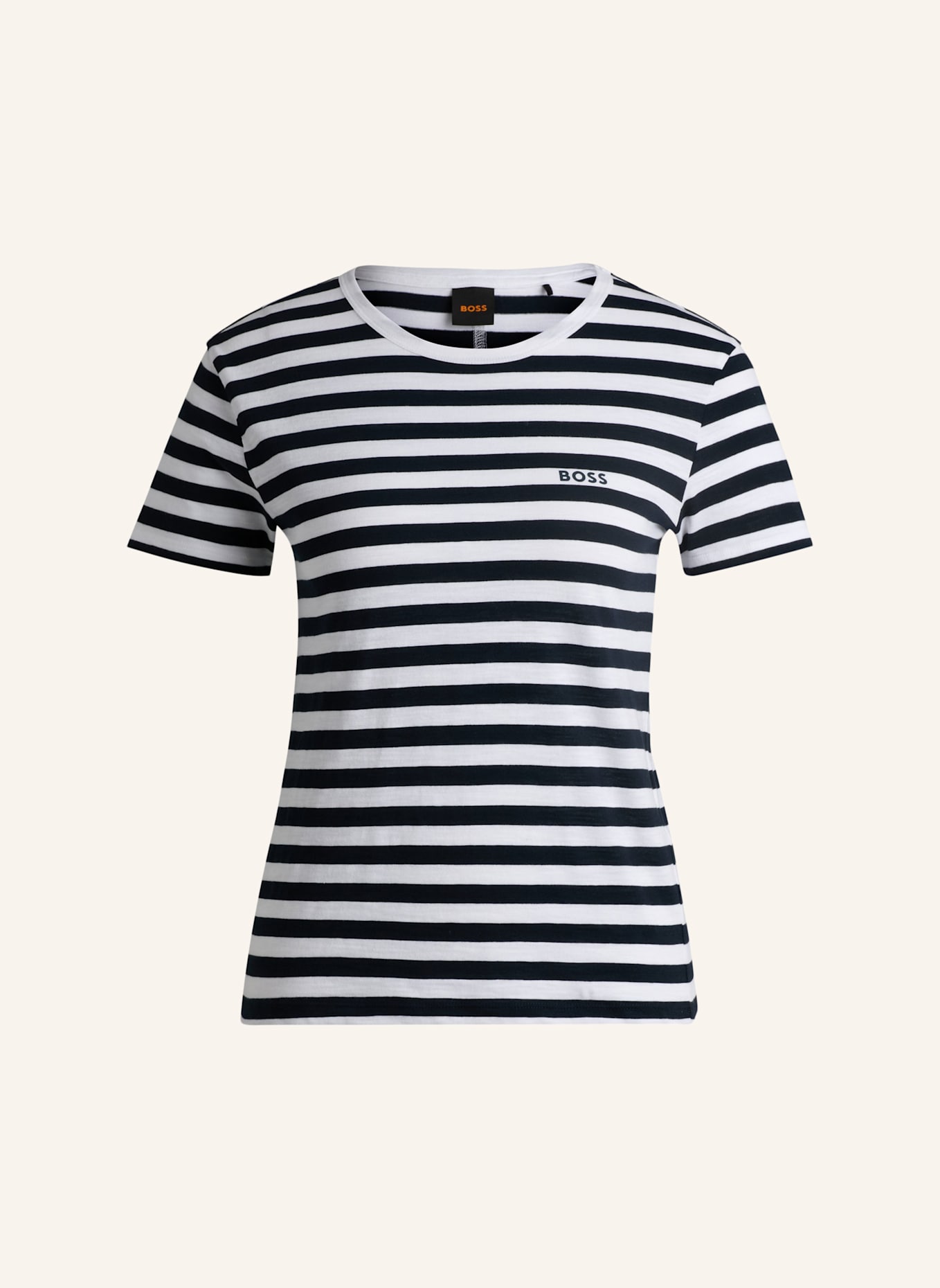 BOSS T-Shirt C_ESLA_STRIPED Regular Fit, Farbe: WEISS (Bild 1)