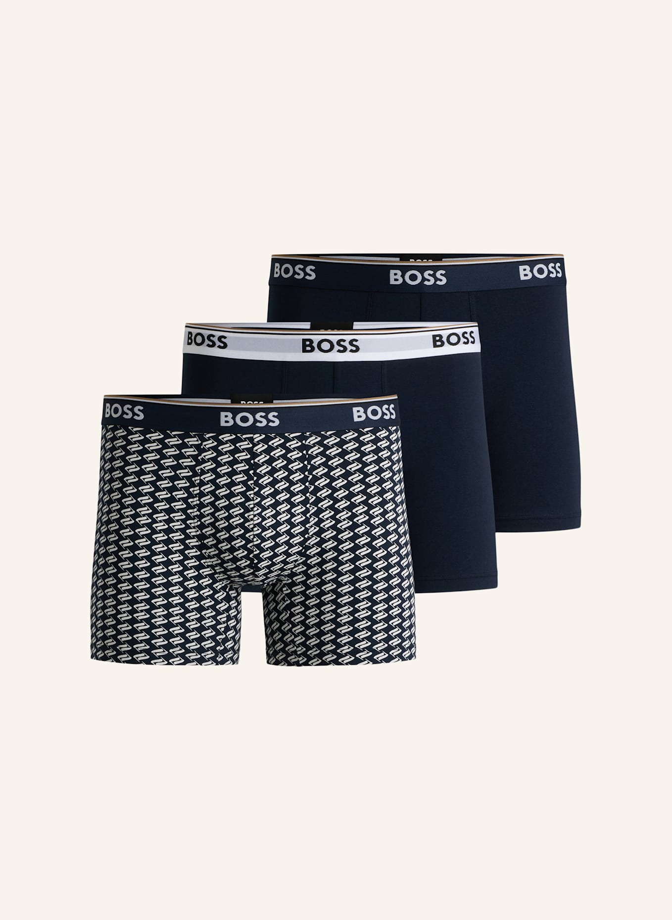 BOSS Boxershort BOXERBR 3P POWER DES, Farbe: WEISS (Bild 1)