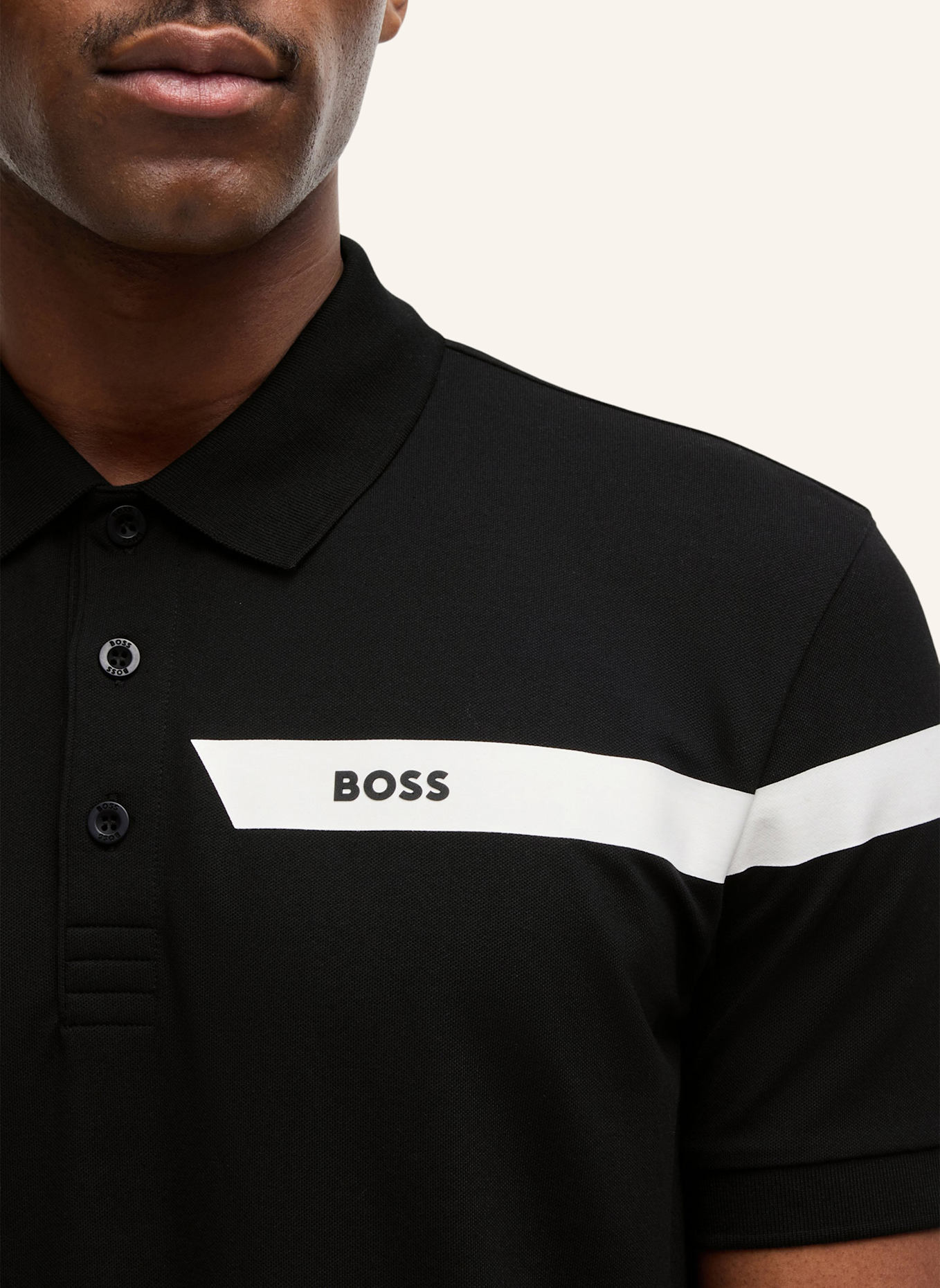 BOSS Poloshirt PADDY_IN Regular Fit: SCHWARZ