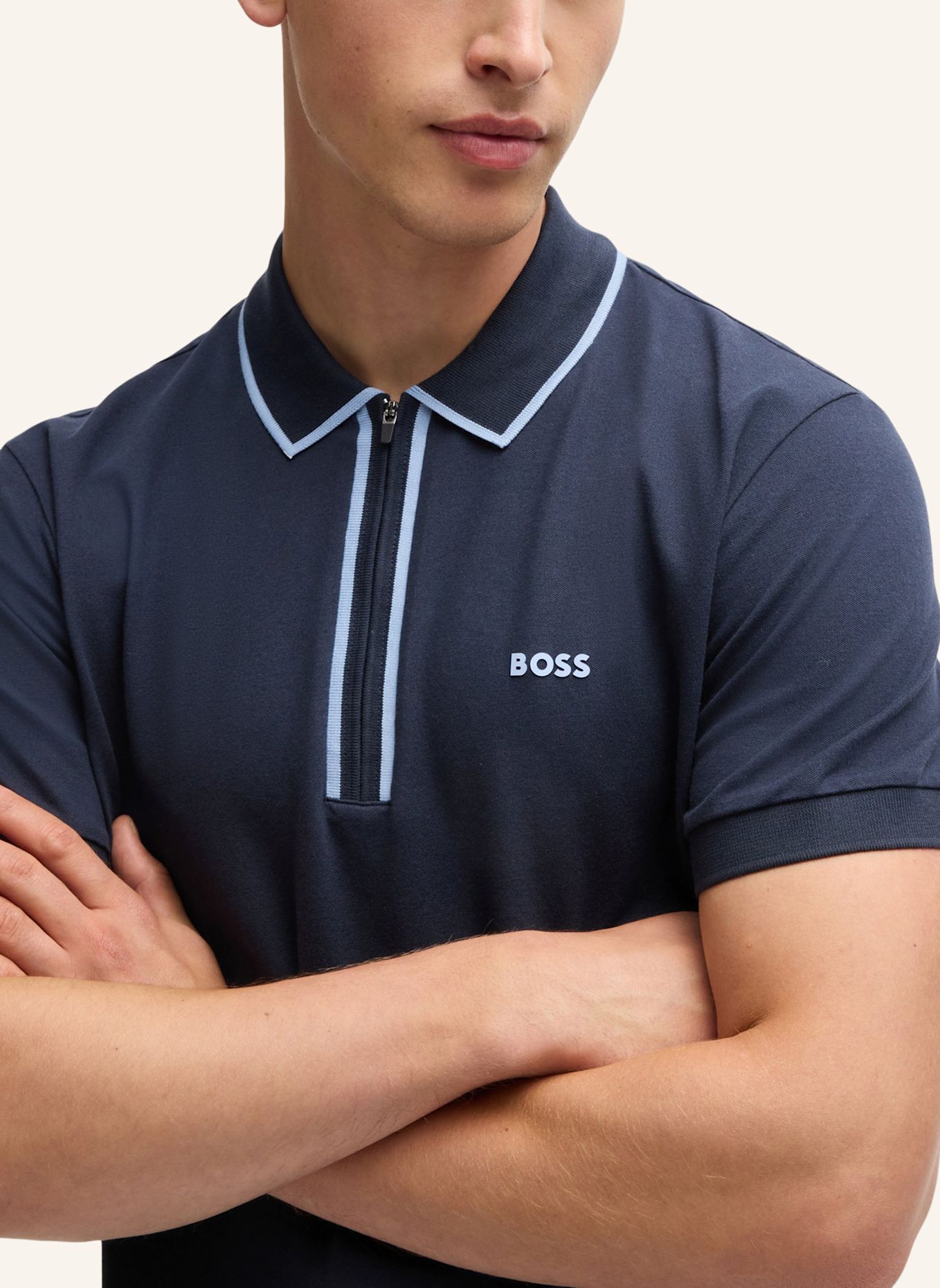 BOSS Poloshirt PHILIX TAPE Regular Fit, Farbe: DUNKELBLAU (Bild 3)