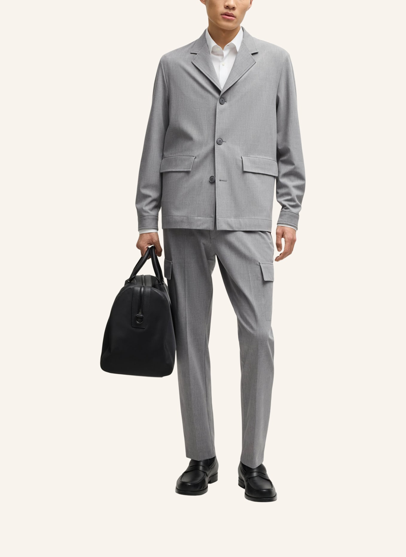 BOSS Blazer P-CARPER-FLAPS-251 Relaxed Fit: GRAU