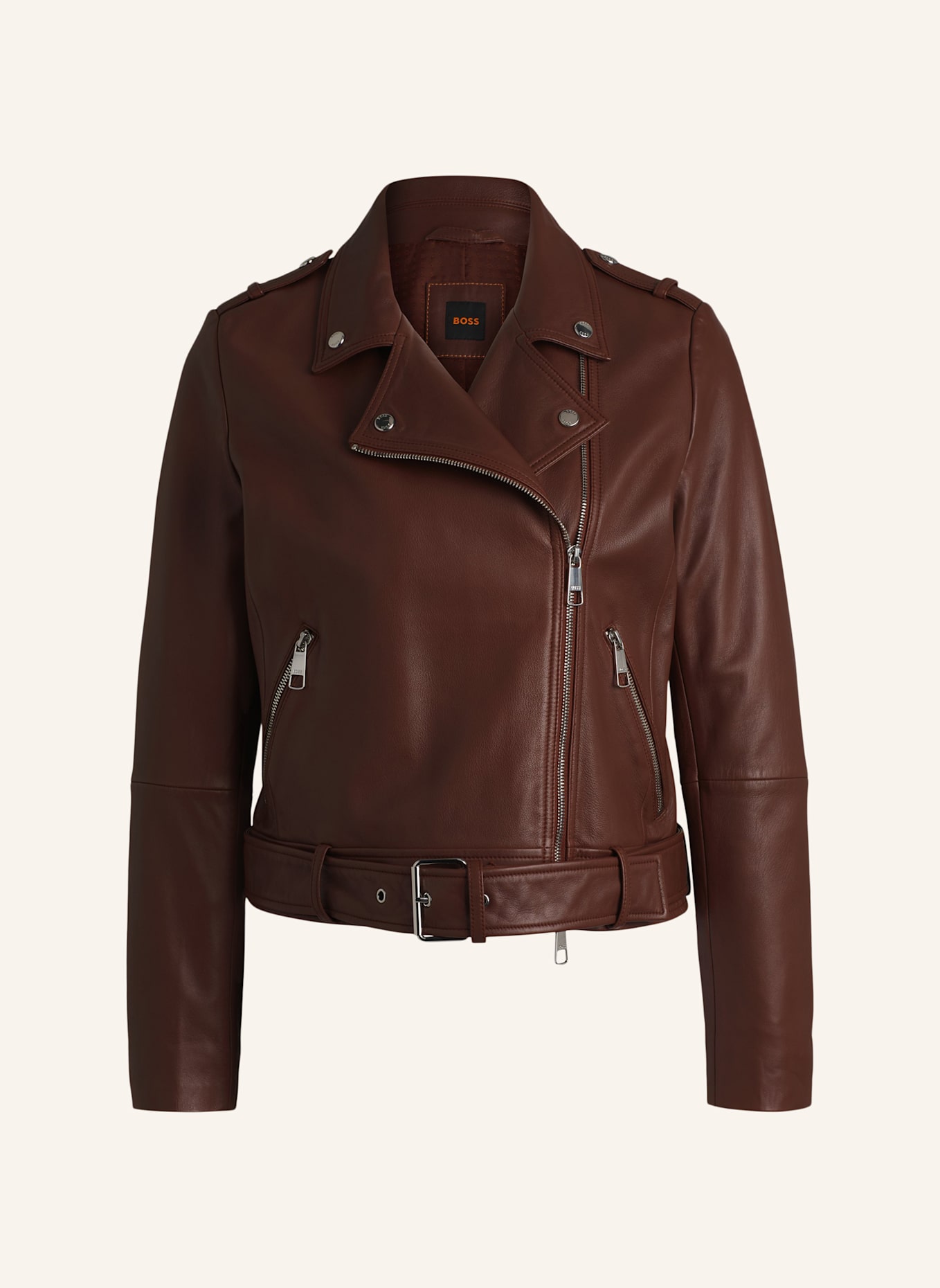 BOSS Lederjacke C_SAMELI Regular Fit: BRAUN