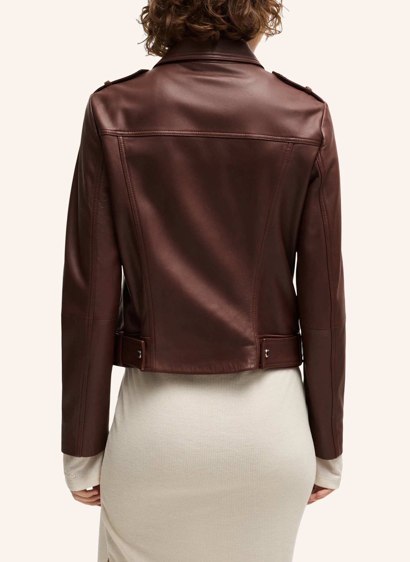 BOSS Lederjacke C_SAMELI Regular Fit: BRAUN